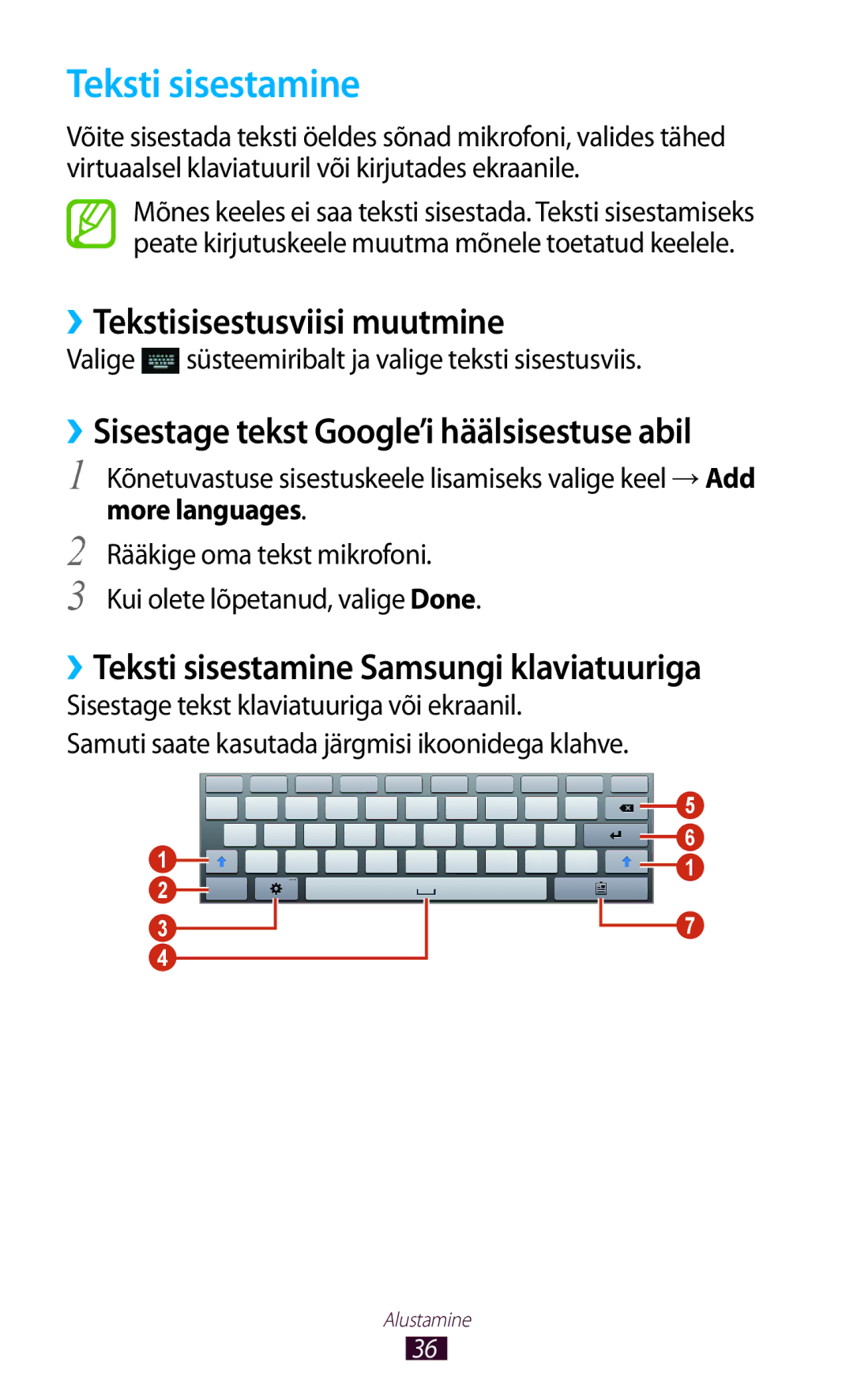 Samsung GT-P5110ZWASEB, GT-P5110TSASEB manual Teksti sisestamine, ››Tekstisisestusviisi muutmine 