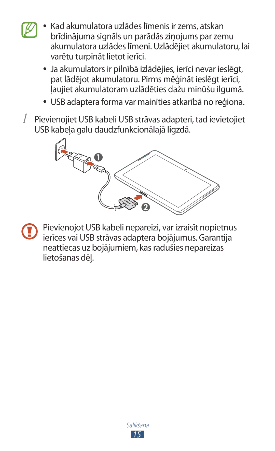 Samsung GT-P5110TSASEB, GT-P5110ZWASEB manual Salikšana 