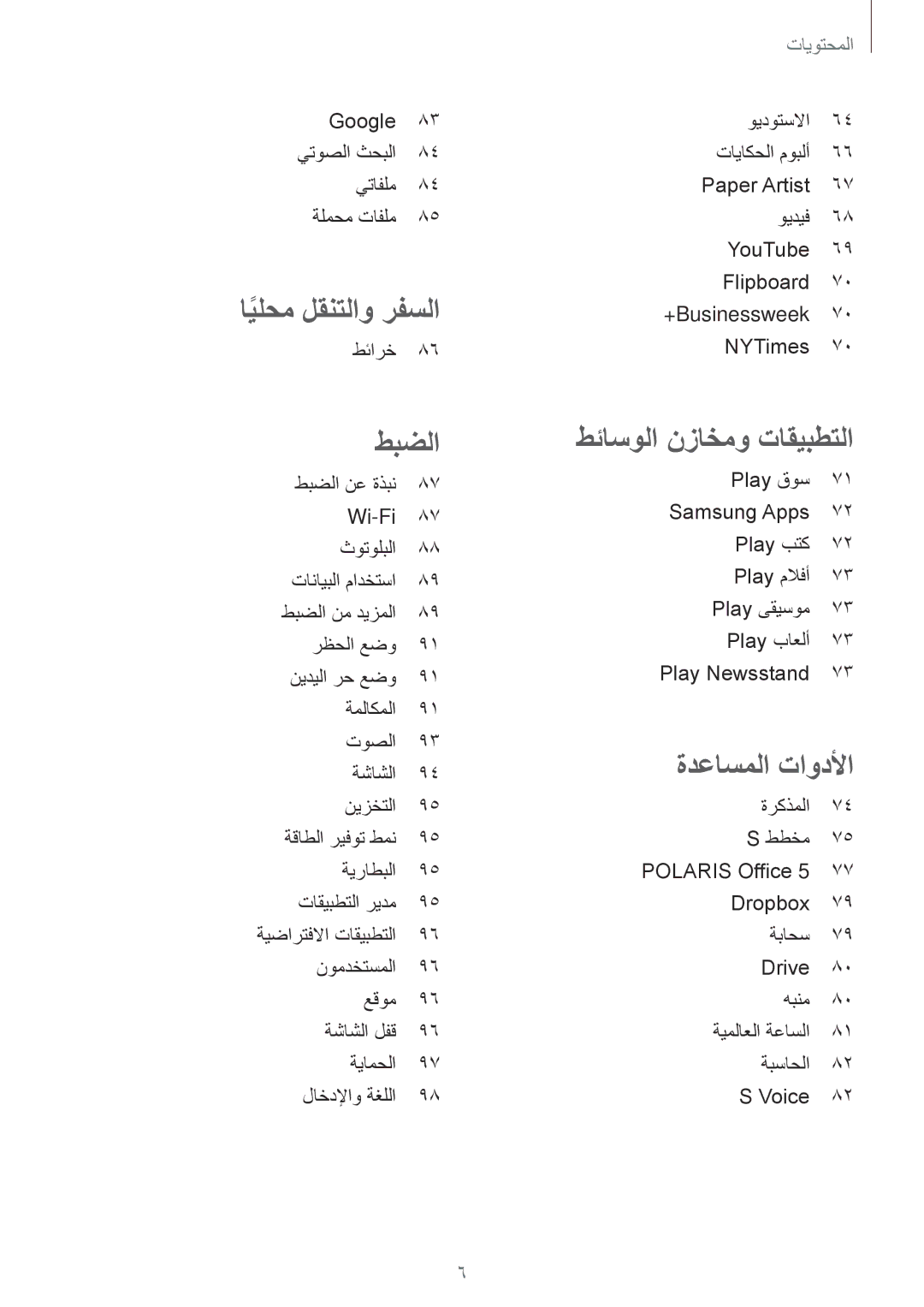 Samsung GT-P5200GNATUN, GT-P5200GNASAC, GT-P5200GNATHR, GT-P5200GRATHR, GT-P5200MKASAC, GT-P5200ZWASAC ايلحمً لقنتلاو رفسلا 