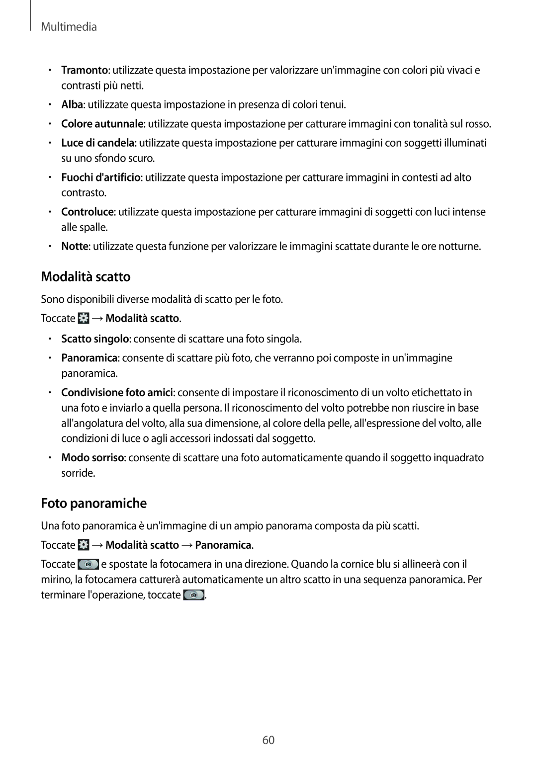 Samsung GT-P5200MKAXEO, GT-P5200MKADBT, GT-P5200GNADBT manual Foto panoramiche, Toccate →Modalità scatto →Panoramica 