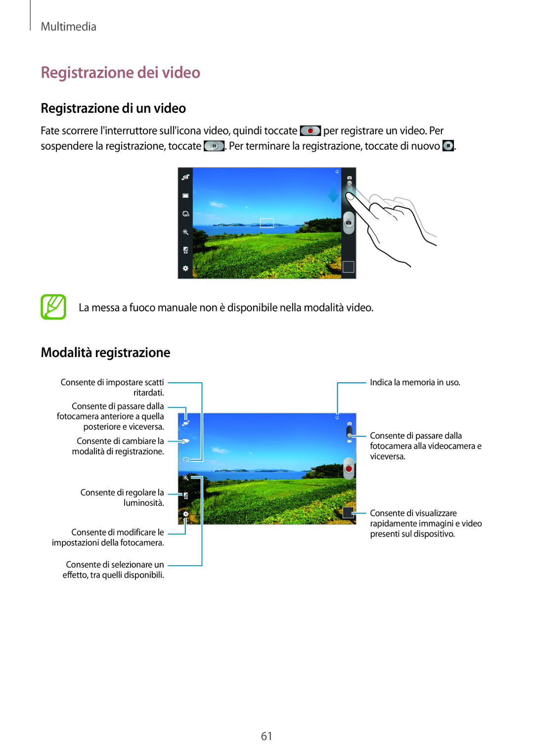 Samsung GT-P5200ZWAXEH, GT-P5200MKADBT manual Registrazione dei video, Registrazione di un video, Modalità registrazione 