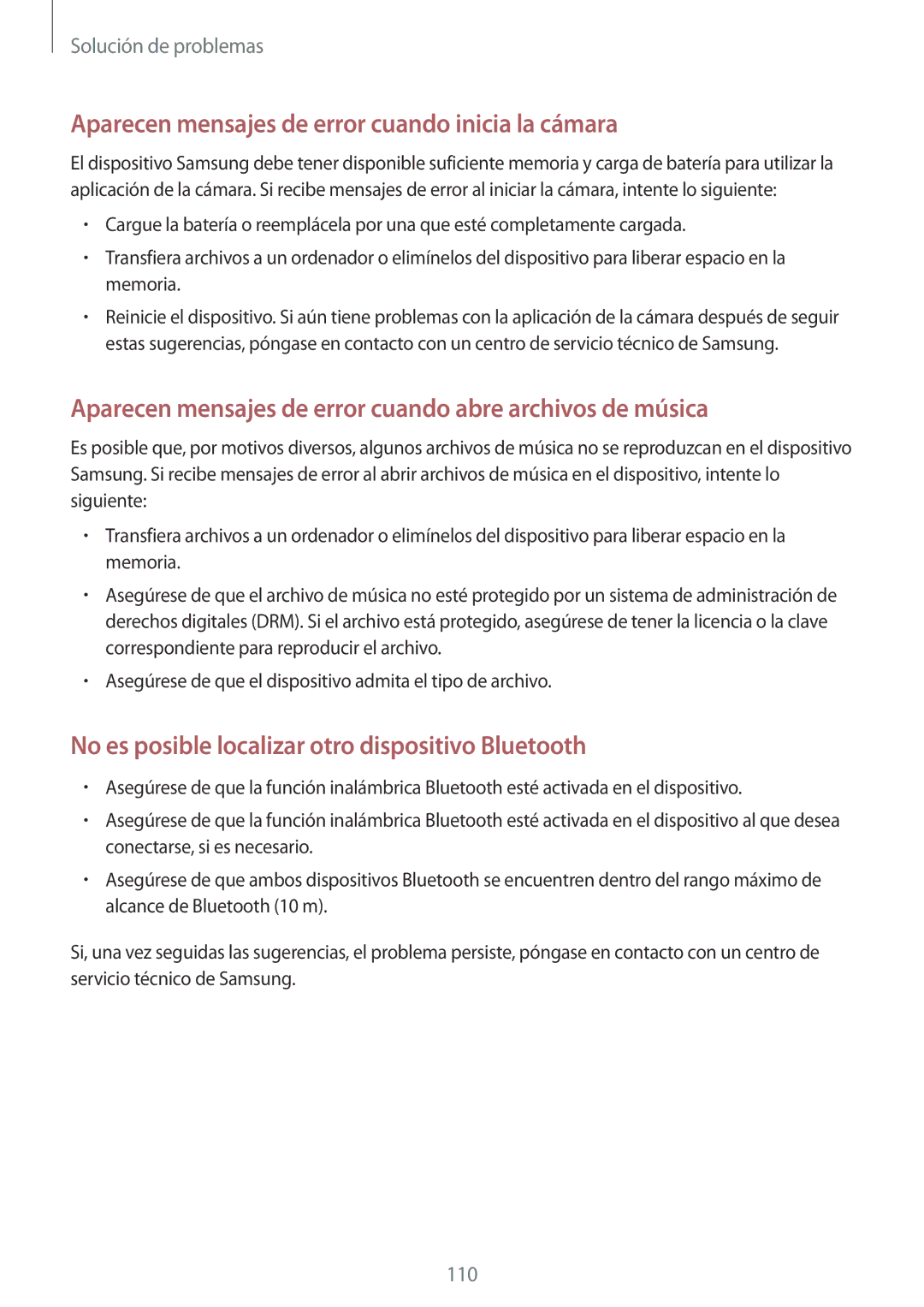 Samsung GT-P5200MKADBT, GT-P5200ZWATPH, GT-P5200ZWAXEO, GT-P5200ZWAITV Aparecen mensajes de error cuando inicia la cámara 