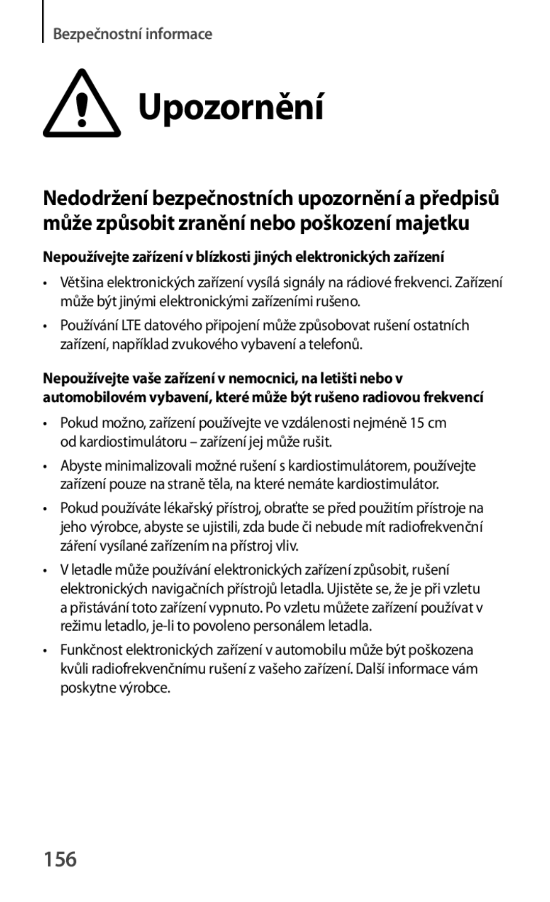 Samsung GT-P5200MKAXEO, GT-P5200ZWAEUR, GT-P5200ZWAXEO, GT-P5200MKAATO, GT-P5200ZWATPL, GT-P5200ZWADRE manual Upozornění, 156 