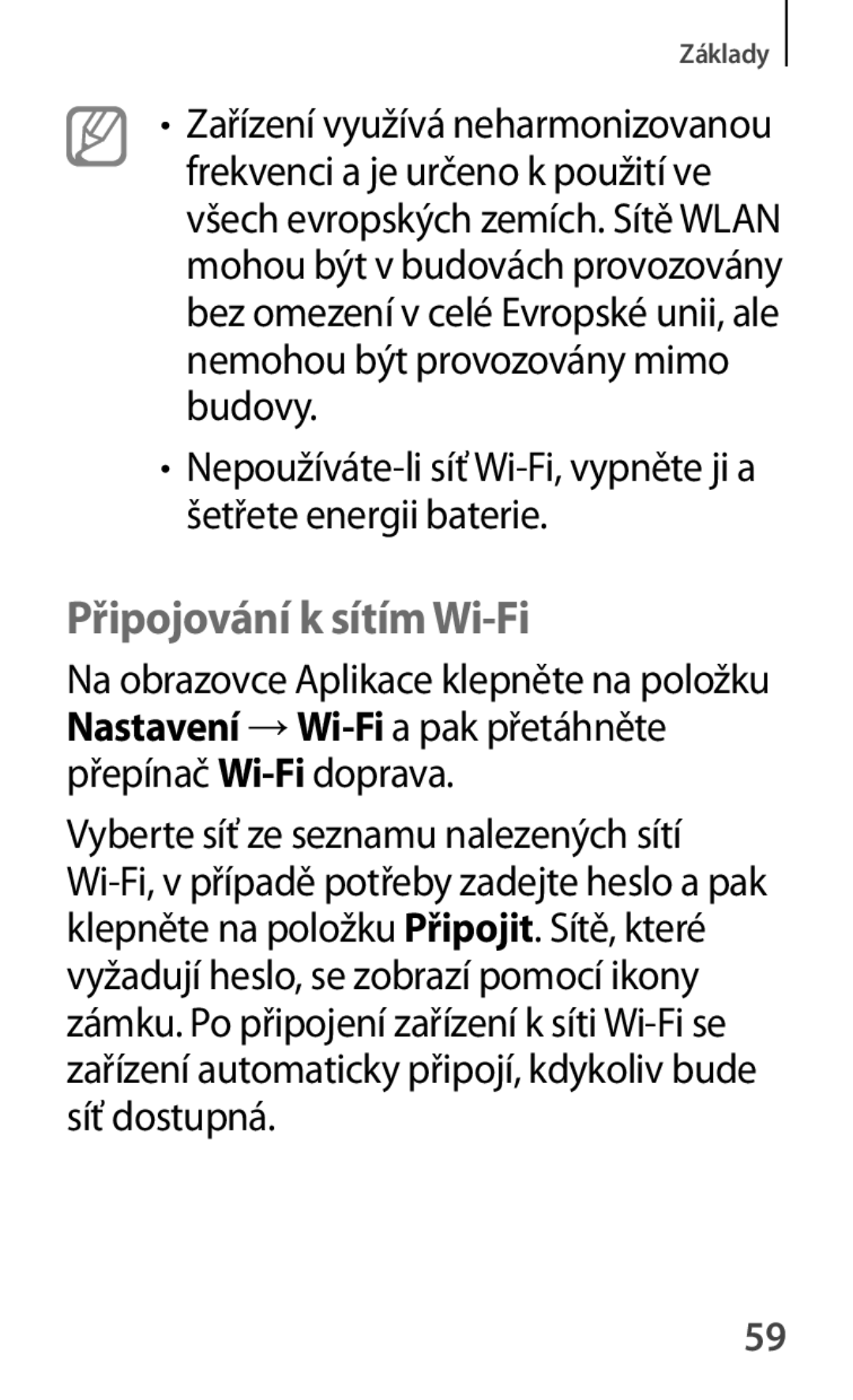 Samsung GT-P5200MKAROM, GT-P5200ZWAEUR, GT-P5200ZWAXEO, GT-P5200MKAATO, GT-P5200ZWATPL manual Připojování k sítím Wi-Fi 