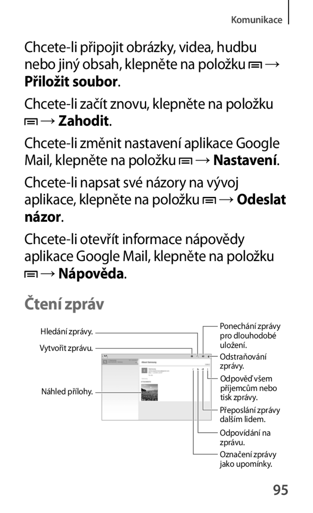 Samsung GT-P5200ZWAATO, GT-P5200ZWAEUR, GT-P5200ZWAXEO, GT-P5200MKAATO, GT-P5200ZWATPL manual Přiložit soubor, → Zahodit, Názor 