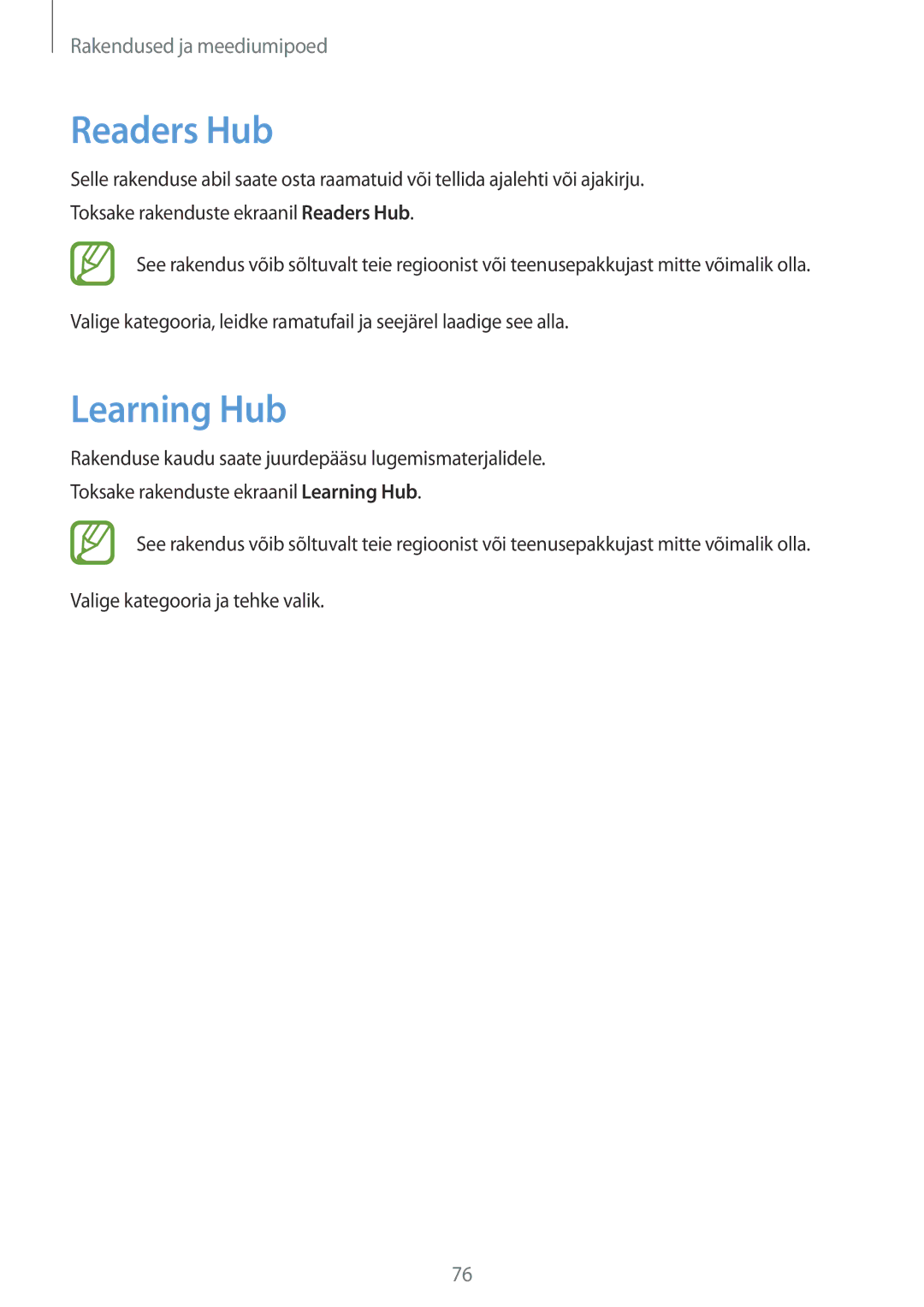 Samsung GT-P5200ZWASEB, GT-P5200MKASEB manual Readers Hub, Learning Hub 