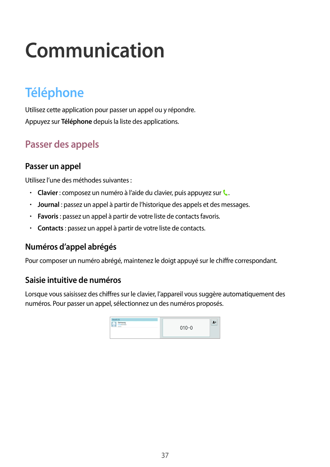 Samsung GT-P5200ZWAXEF manual Communication, Téléphone, Passer des appels 