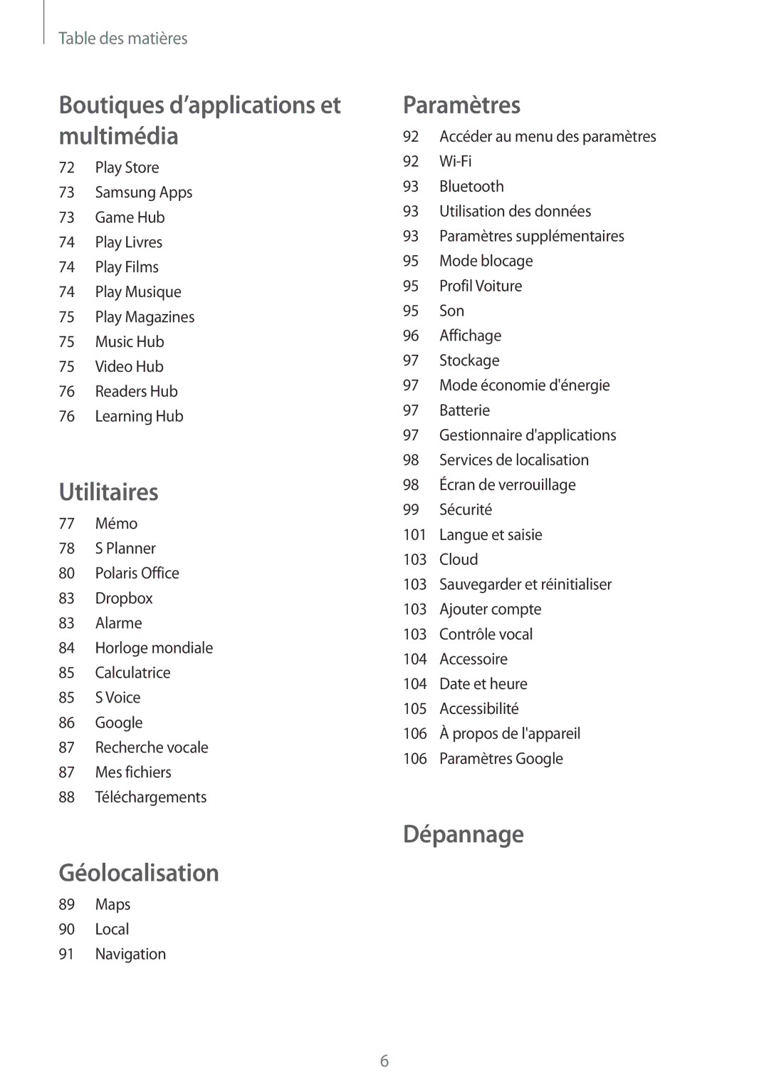 Samsung GT-P5200ZWAXEF manual Géolocalisation 