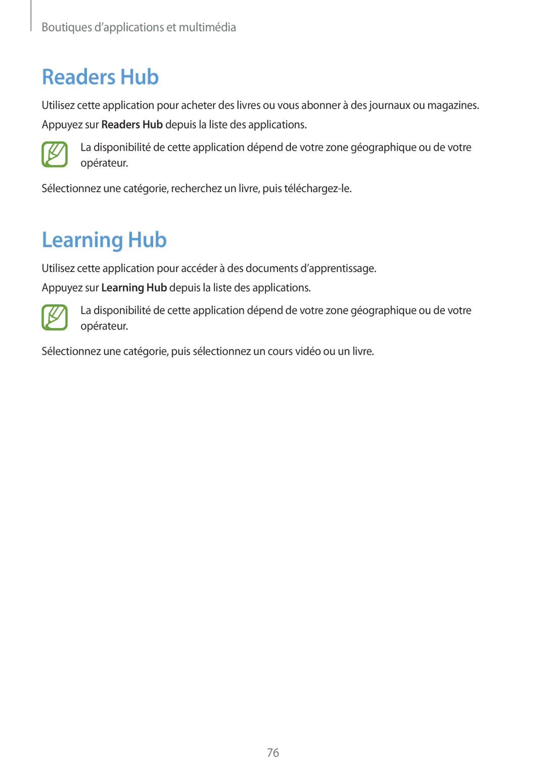 Samsung GT-P5200ZWAXEF manual Readers Hub, Learning Hub 