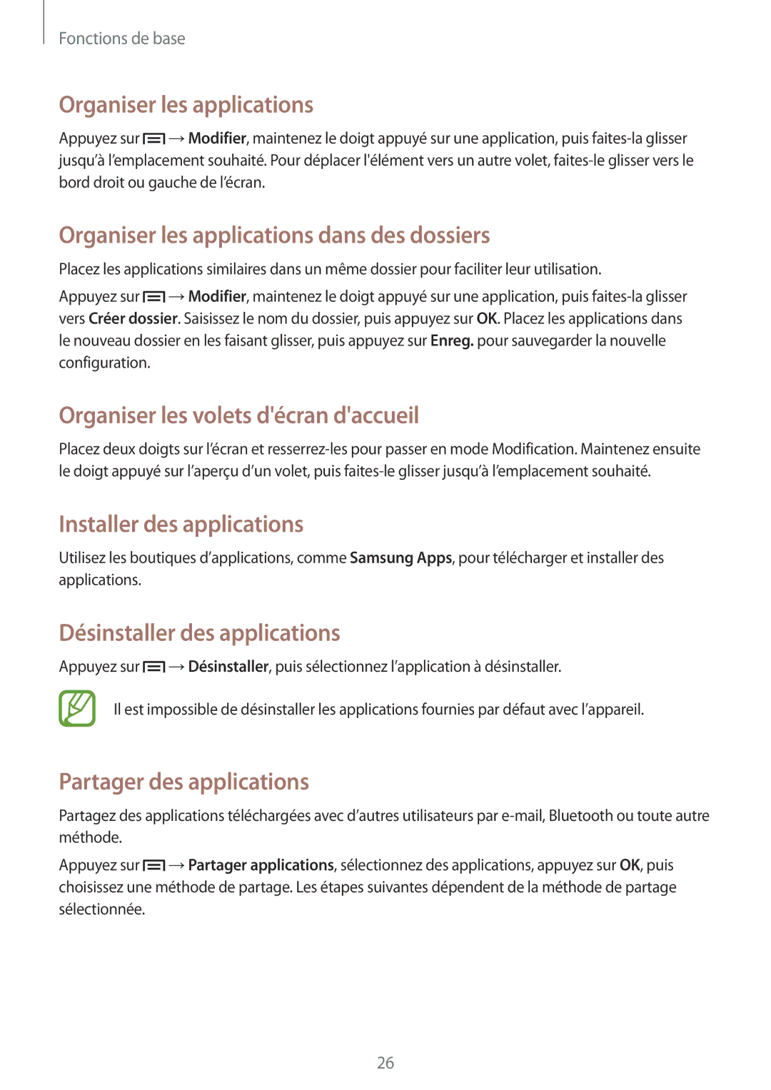 Samsung GT-P5200ZWAXEF manual Organiser les applications dans des dossiers, Installer des applications 