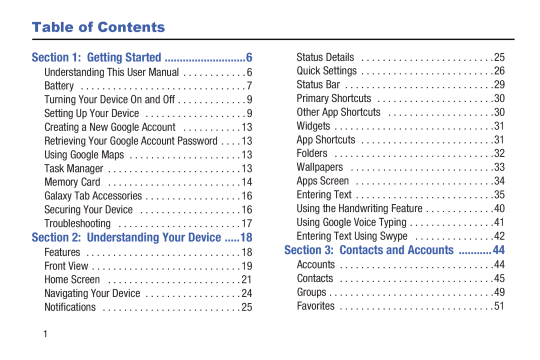 Samsung GT-P5210GNYXAR user manual Table of Contents 