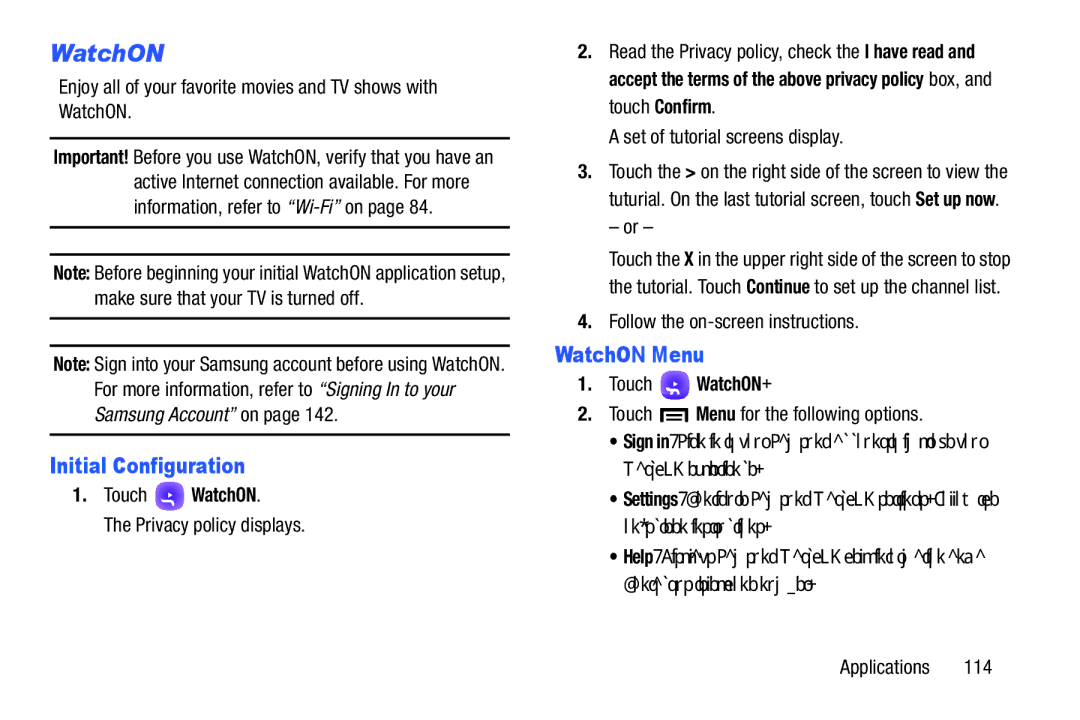 Samsung GT-P5210GNYXAR user manual Initial Configuration, WatchON Menu, Touch WatchON 