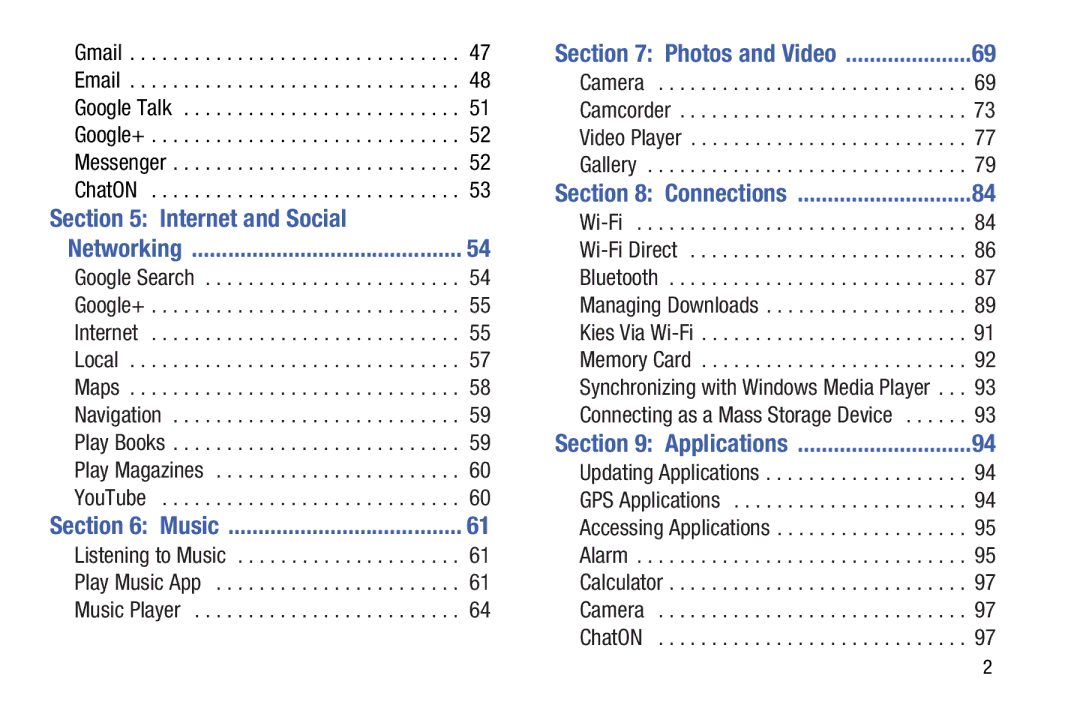 Samsung GT-P5210GNYXAR user manual Internet and Social, Photos and Video 