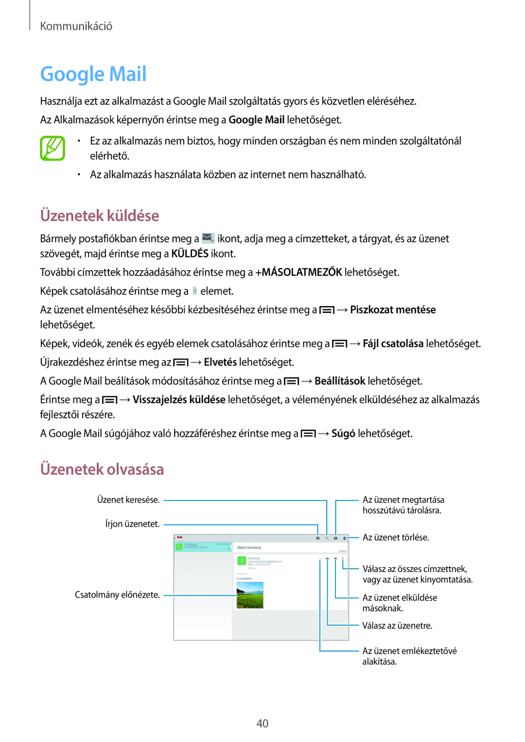 Samsung GT-P5210GNADBT, GT-P5210MKAXEO, GT-P5210ZWAXEO, GT-P5210ZWAATO, GT-P5210GNAATO manual Google Mail, →Piszkozat mentése 