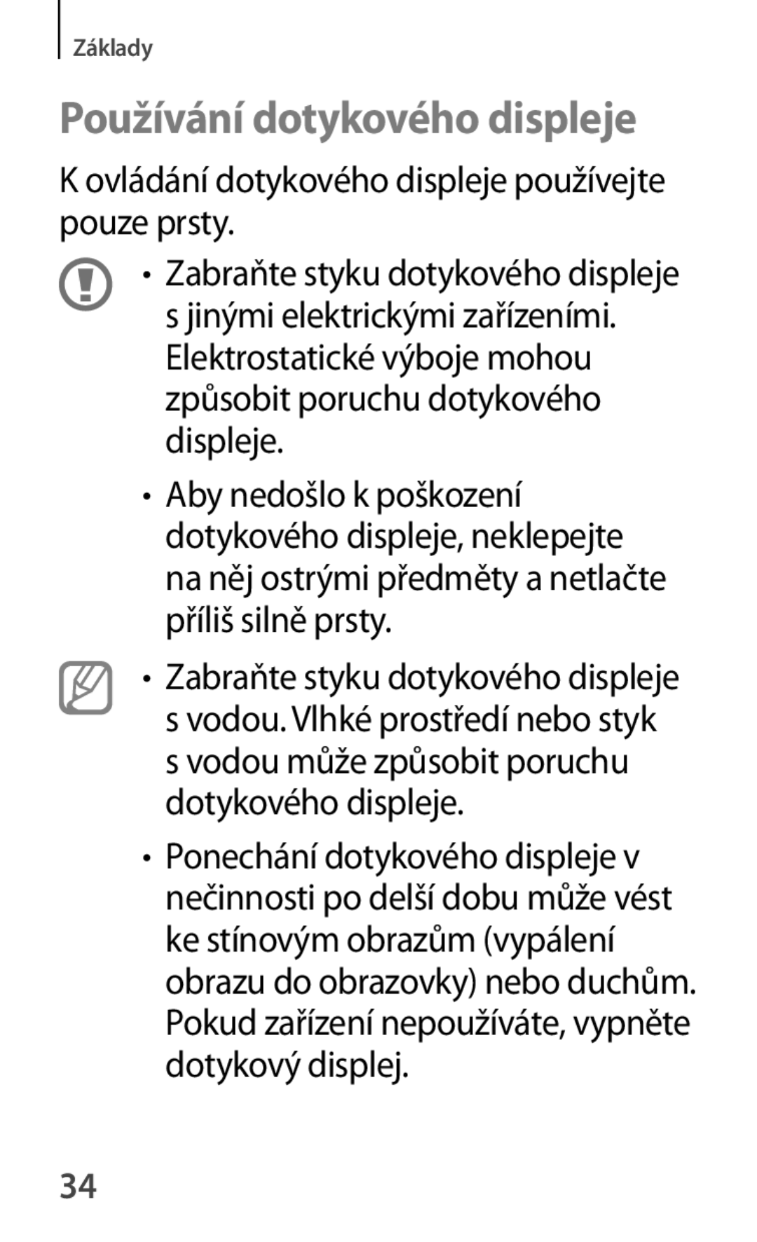 Samsung GT-P5210MKAXEO, GT-P5210ZWAXEO, GT-P5210ZWAATO, GT-P5210GNAATO, GT-P5210ZWEATO manual Používání dotykového displeje 