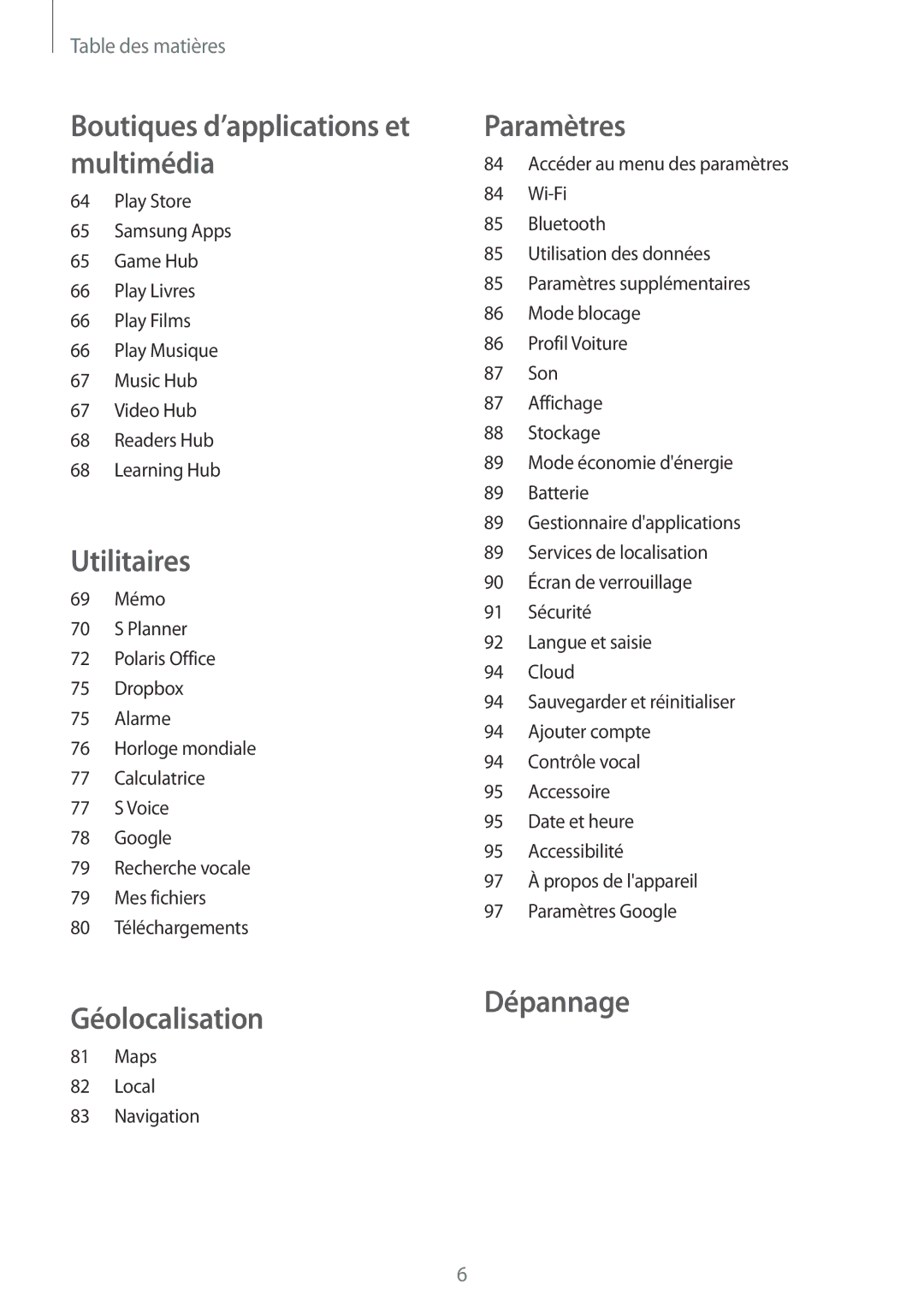 Samsung GT-P5210ZWABGL, GT-P5210MKABGL, GT-P5210GNABGL manual Géolocalisation 