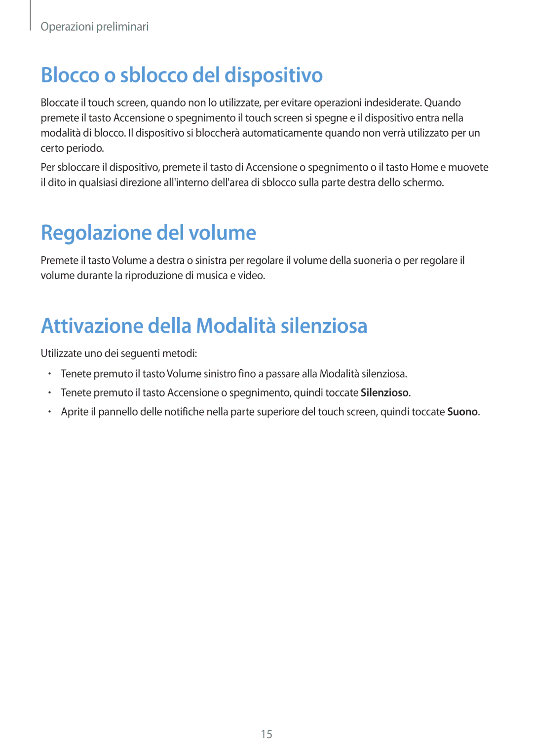 Samsung GT-P5210MKAAUT Blocco o sblocco del dispositivo, Regolazione del volume, Attivazione della Modalità silenziosa 