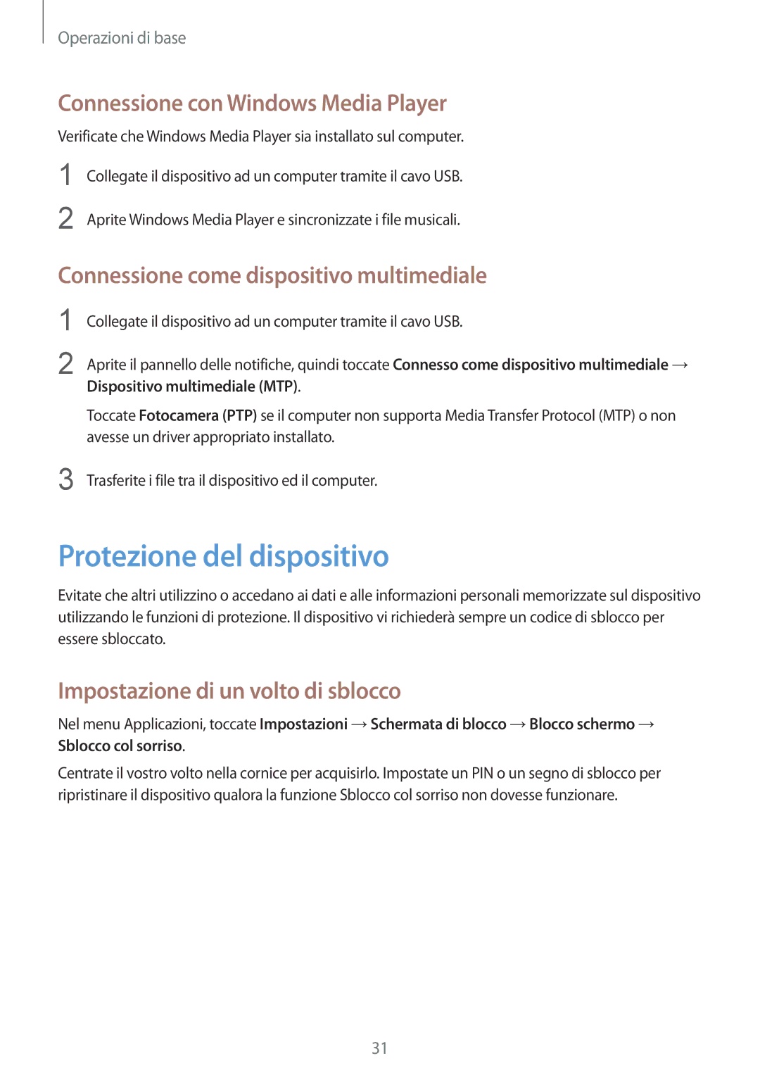 Samsung GT-P5210MKAAUT, GT-P5210ZWADBT, GT-P5210ZWAITV Protezione del dispositivo, Connessione con Windows Media Player 