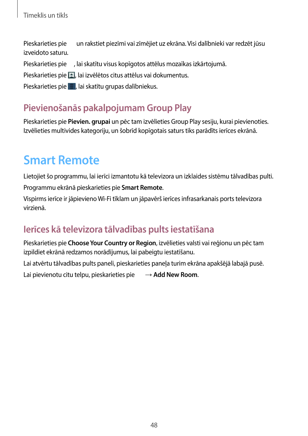 Samsung GT-P5210ZWASEB, GT-P5210MKASEB manual Smart Remote, Pievienošanās pakalpojumam Group Play 