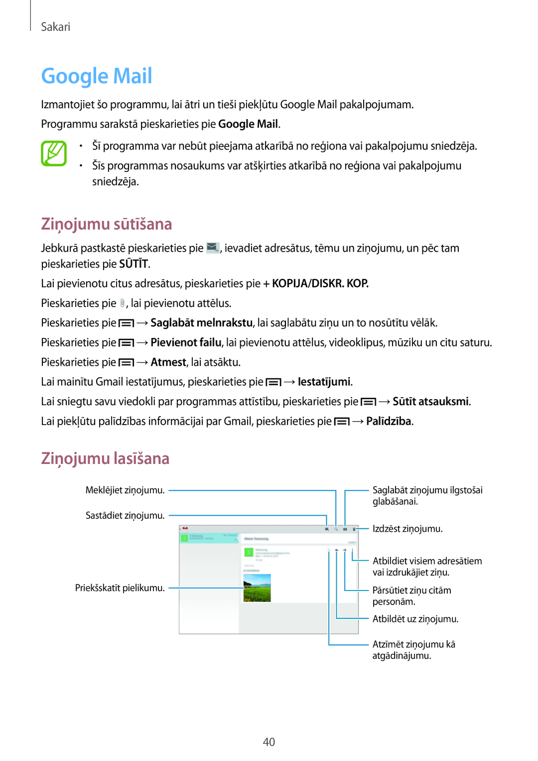 Samsung GT-P5210ZWASEB, GT-P5210MKASEB manual Google Mail 