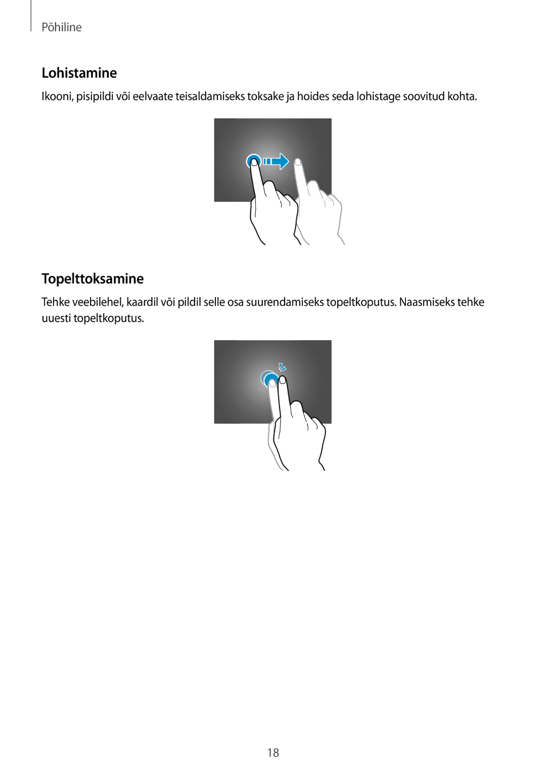 Samsung GT-P5210ZWASEB, GT-P5210MKASEB manual Lohistamine, Topelttoksamine 