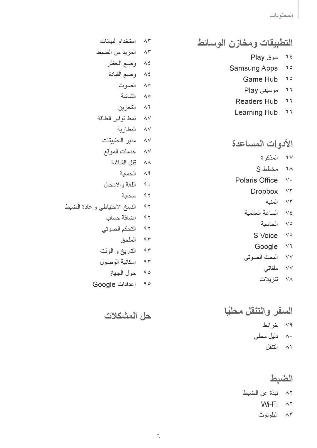 Samsung GT-P5210GNATHR, GT-P5210ZWATMC, GT-P5210MKATMC, GT-P5210ZWAKSA, GT-P5210ZWATHR manual تلاكشملا لح 