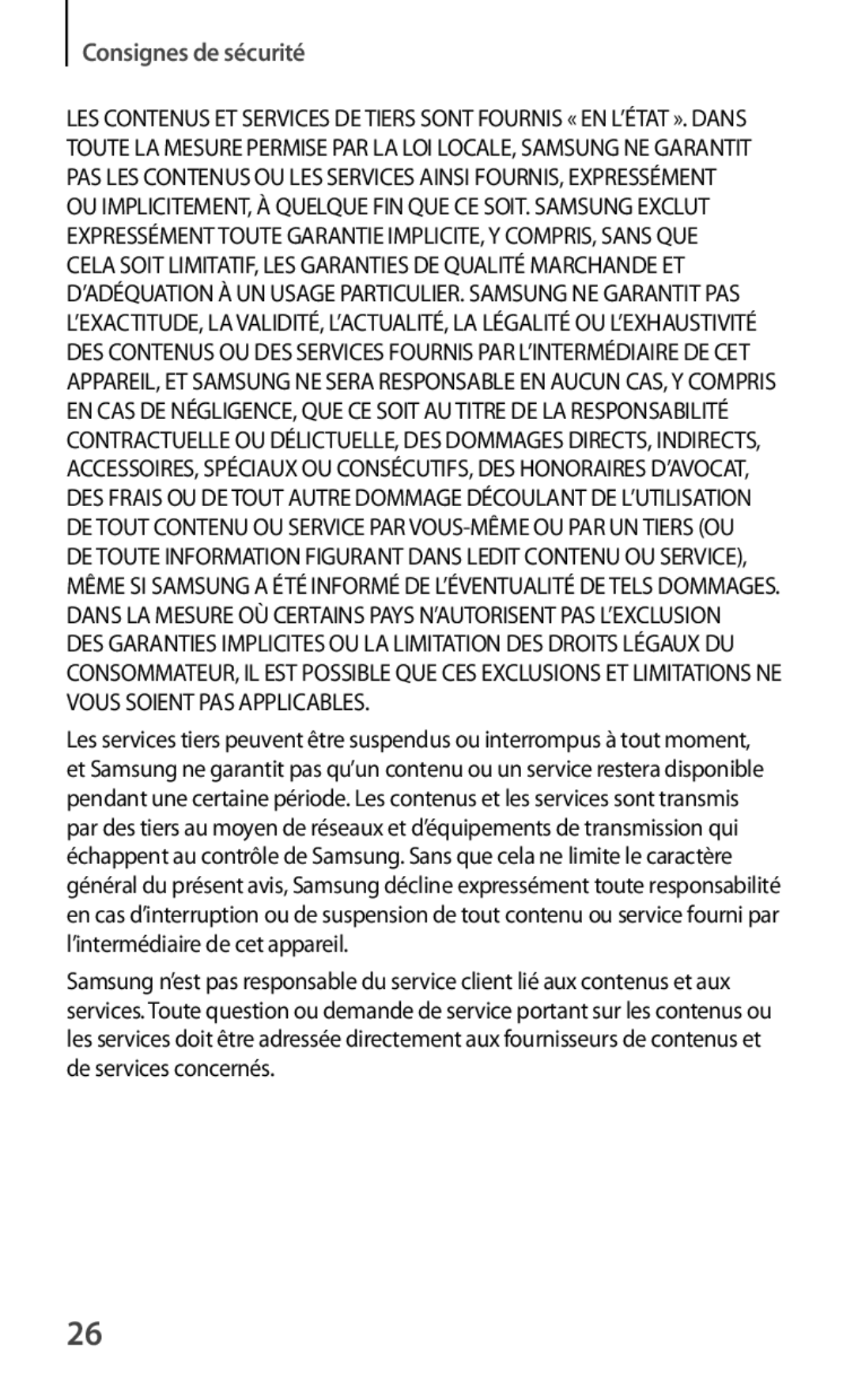 Samsung GT-P5210ZWEFNC, GT-P5210ZWXXEF, GT-P5210GNAXEF, GT-P5210ZWAFTB, GT-P5210ZWEXEF, GT-P5210GRAXEF Consignes de sécurité 