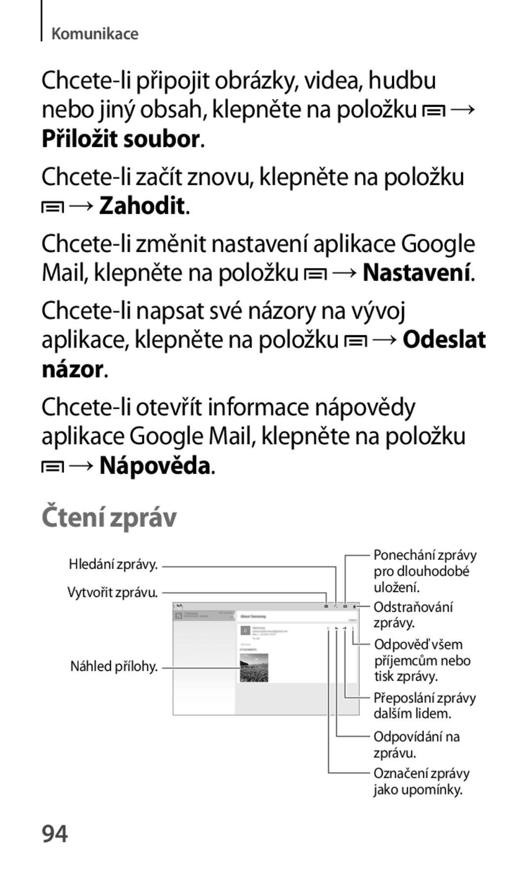 Samsung GT-P5220GNAVDC, GT-P5220GNASWC, GT-P5220ZWAORL, GT-P5220MKAAUT, GT-P5220ZWACOS manual Přiložit soubor, → Zahodit, Názor 