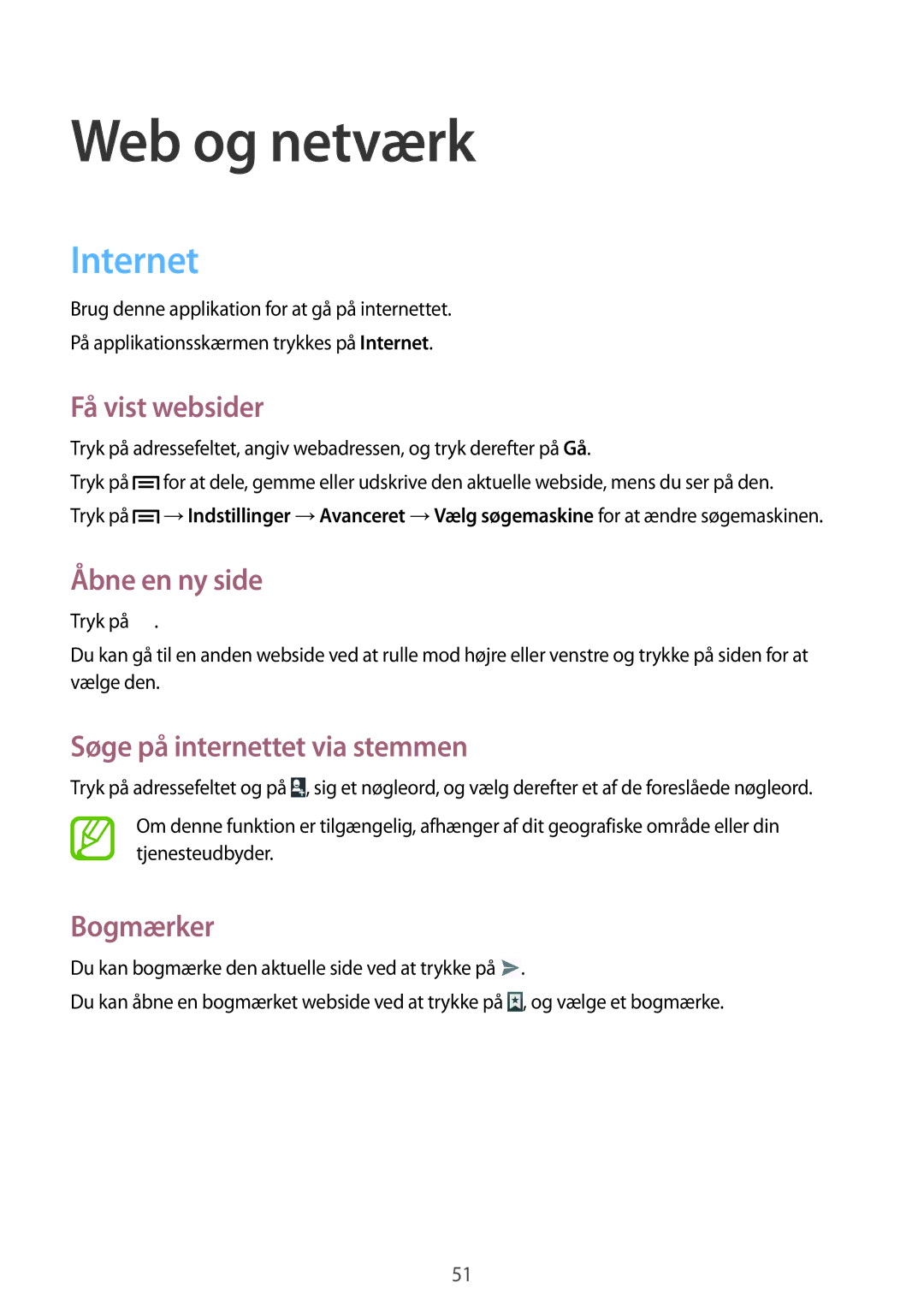 Samsung GT-P5220ZWANEE, GT-P5220GRENEE, GT-P5220GNENEE, GT-P5220GNANEE, GT-P5220MKENEE manual Web og netværk, Internet 