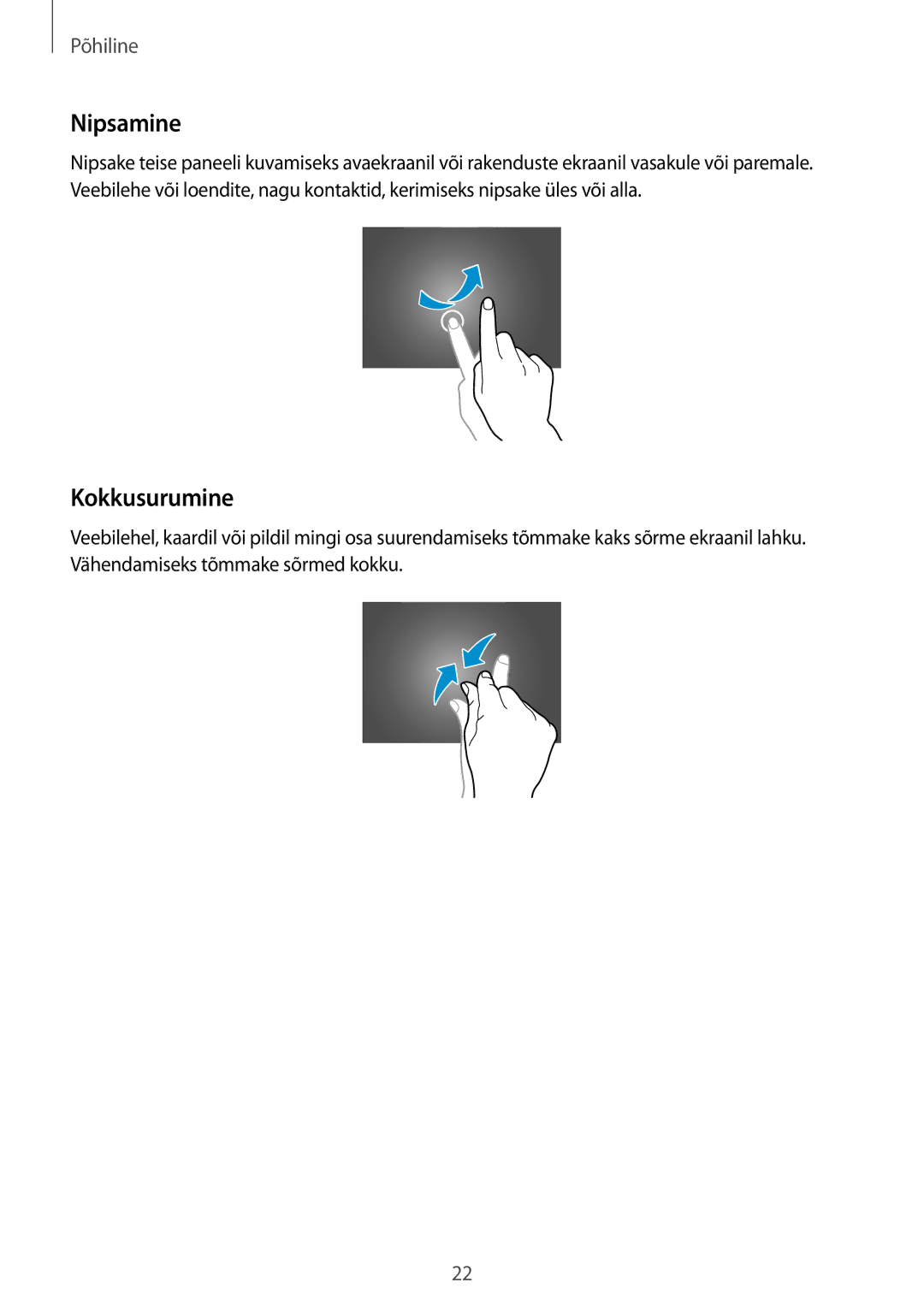 Samsung GT-P5220ZWASEB, GT-P5220MKASEB manual Nipsamine, Kokkusurumine 