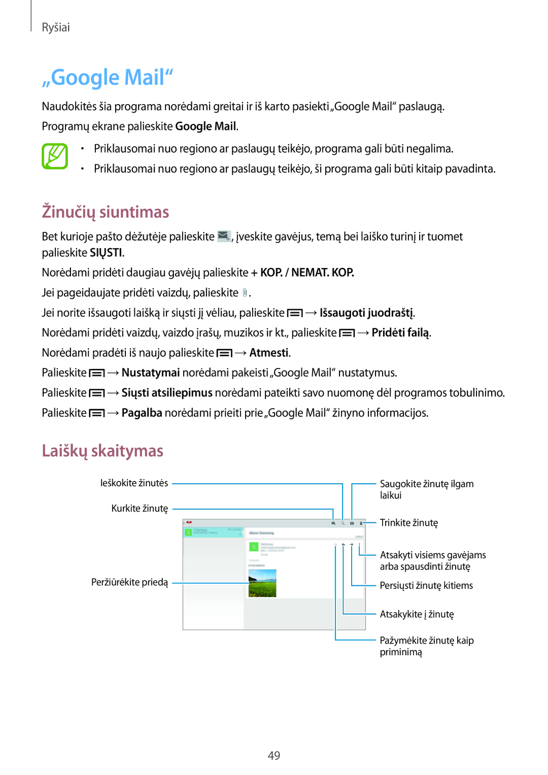 Samsung GT-P5220MKASEB, GT-P5220ZWASEB manual „Google Mail 