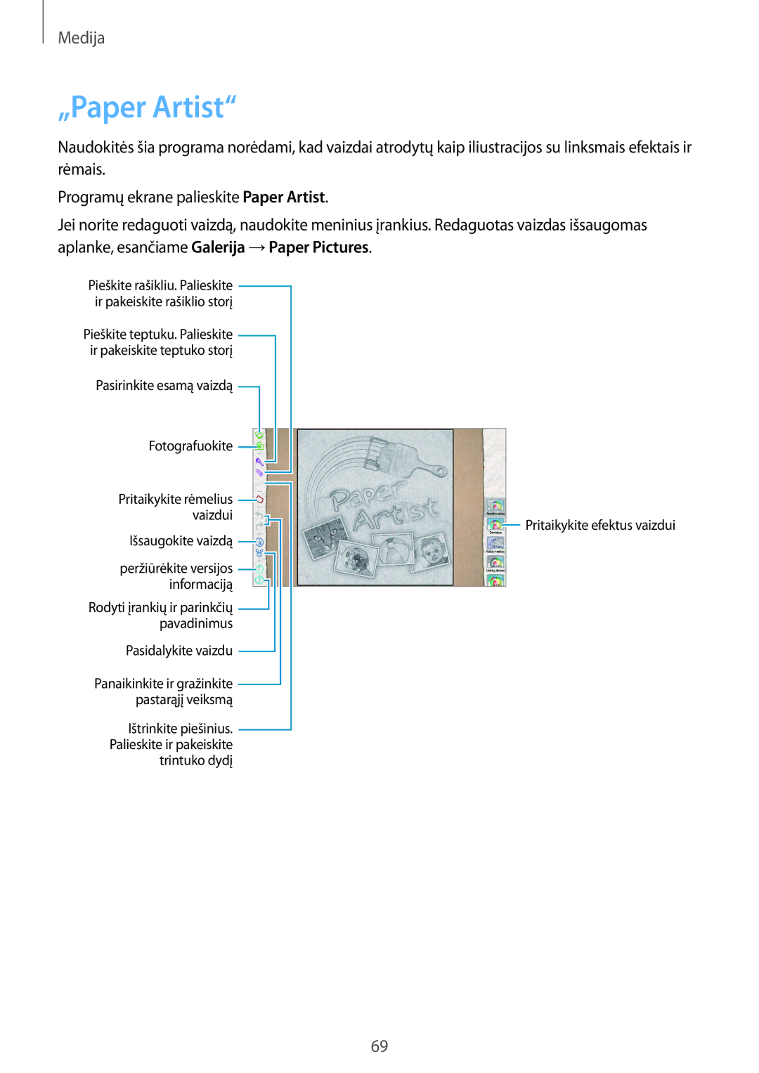 Samsung GT-P5220MKASEB, GT-P5220ZWASEB manual „Paper Artist 