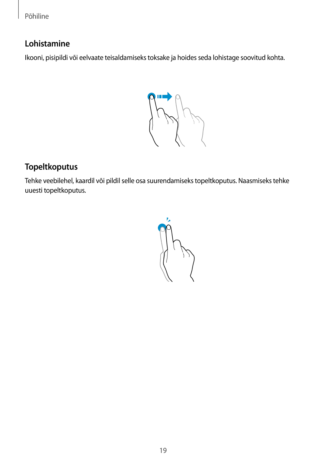 Samsung GT-P5220MKASEB, GT-P5220ZWASEB manual Lohistamine, Topeltkoputus 