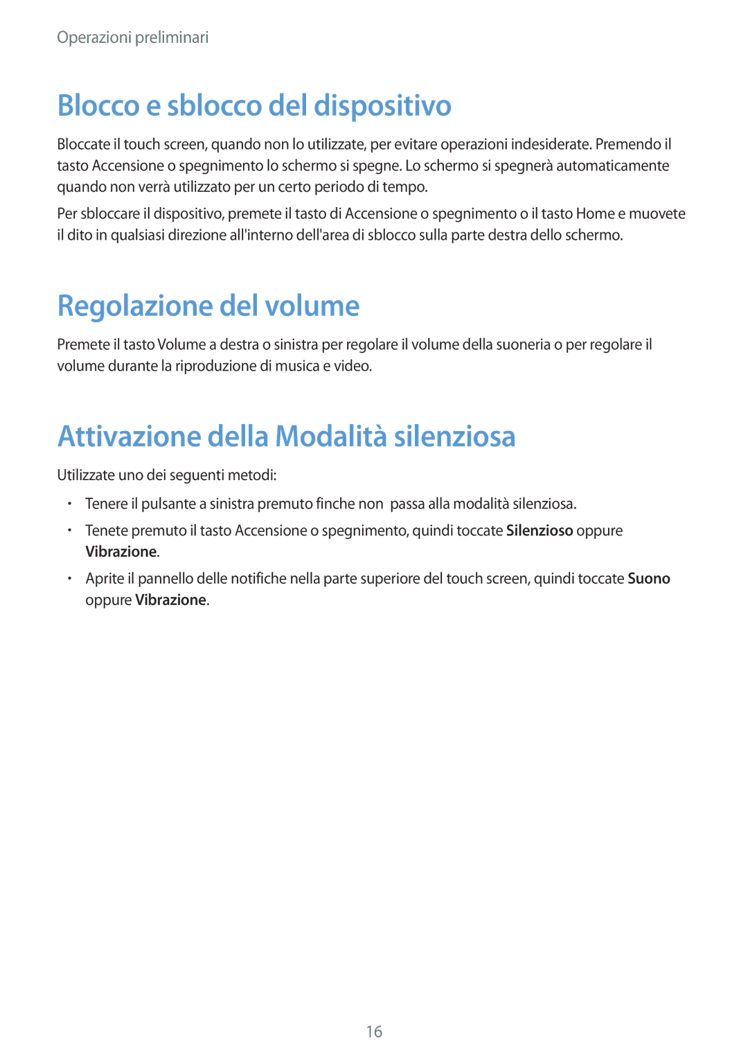 Samsung GT-P5220ZWATIM Blocco e sblocco del dispositivo, Regolazione del volume, Attivazione della Modalità silenziosa 