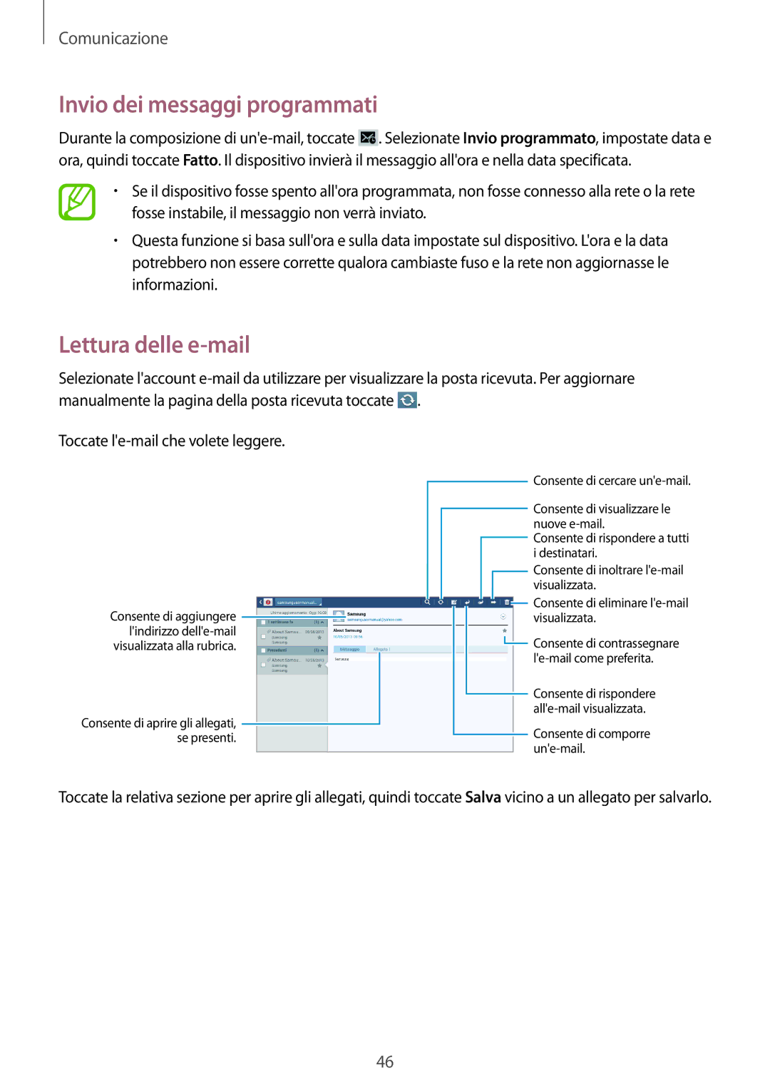Samsung GT-P5220ZWATIM manual Lettura delle e-mail 