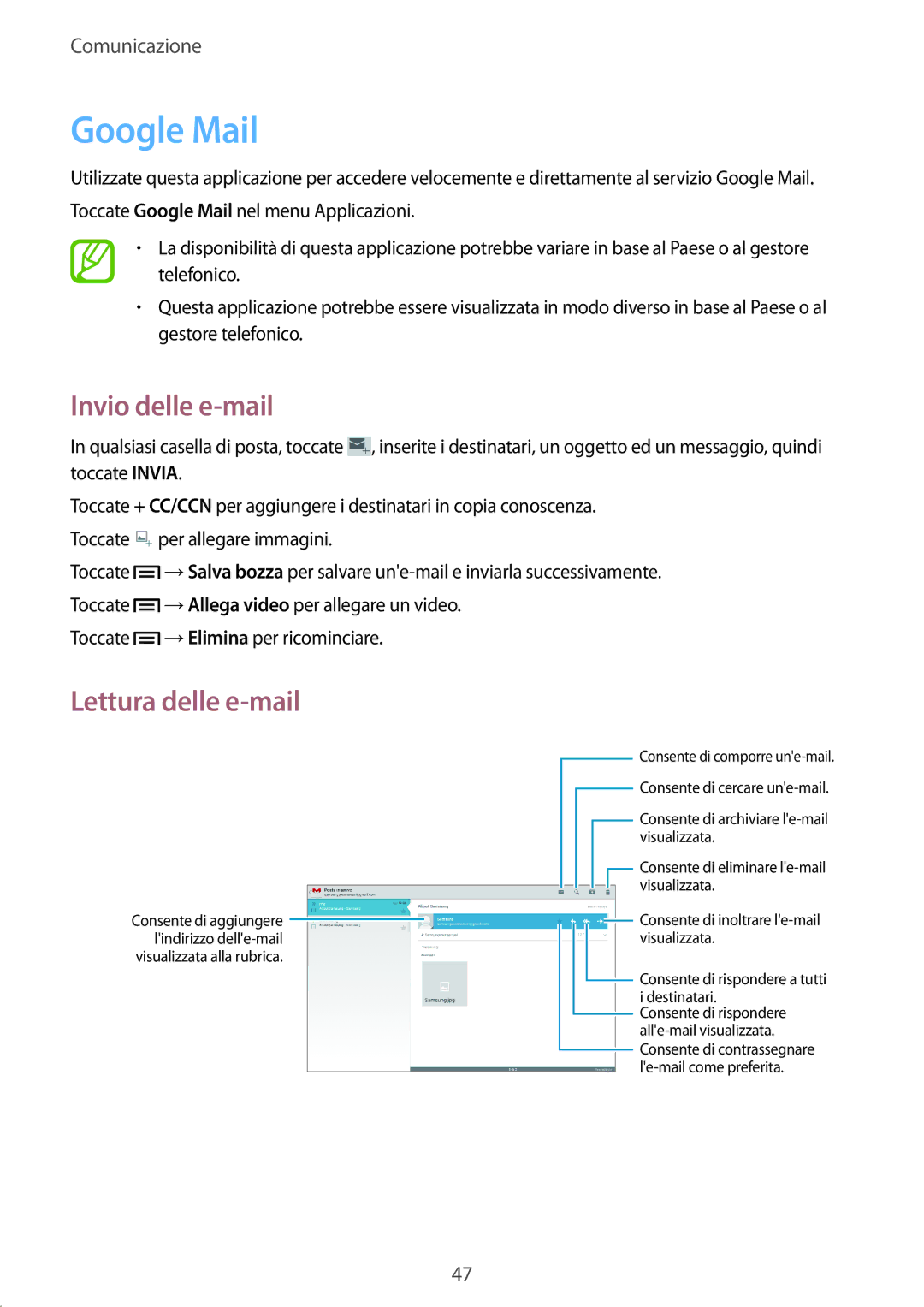 Samsung GT-P5220ZWATIM manual Google Mail 