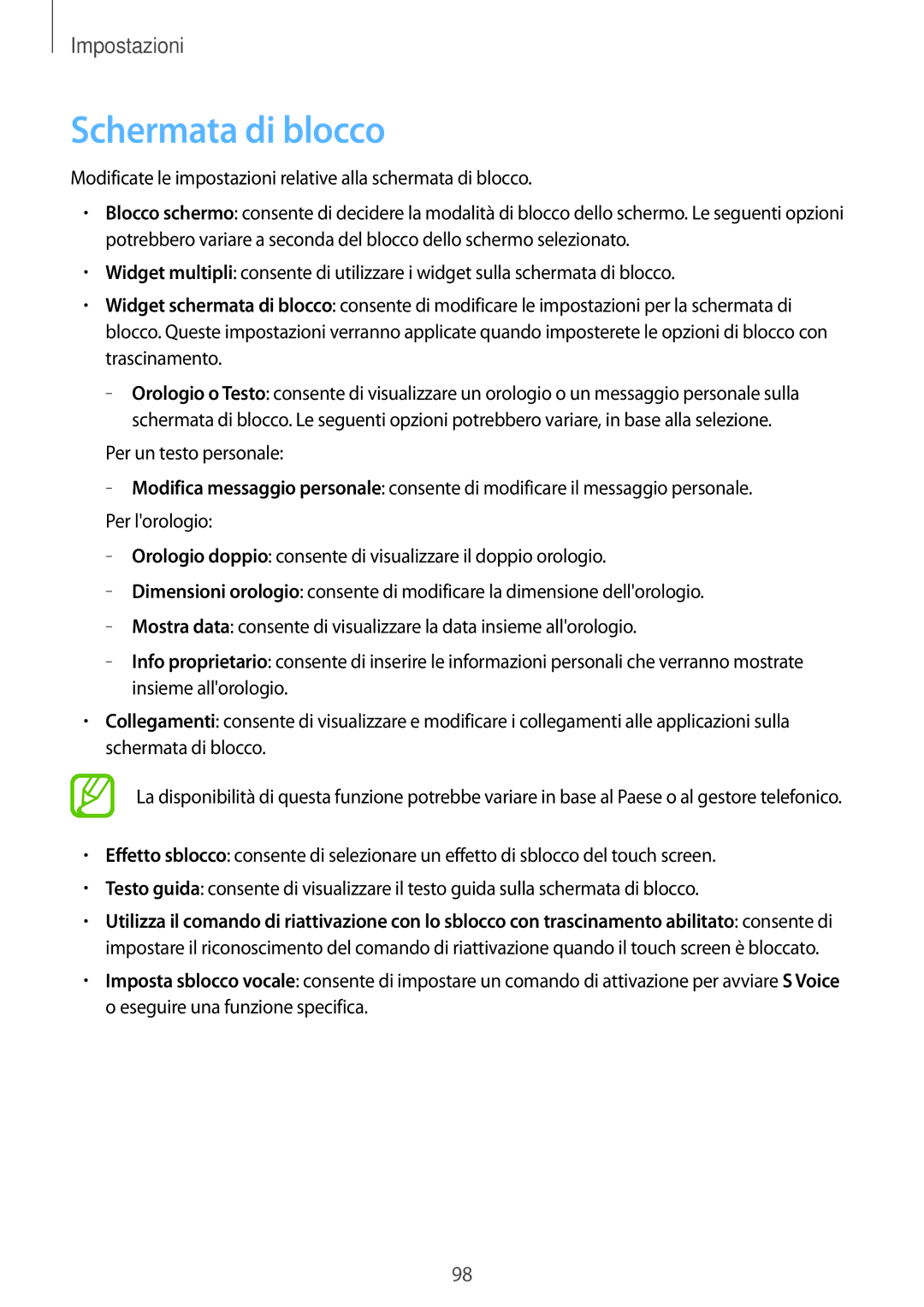 Samsung GT-P5220ZWATIM manual Schermata di blocco 