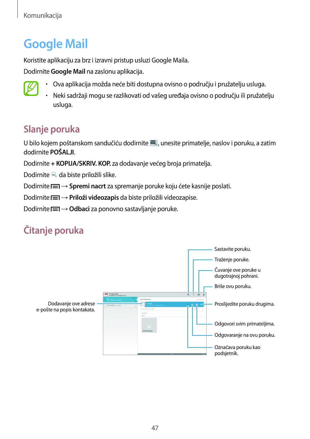 Samsung GT-P5220ZWACRO, GT-P5220ZWAVIP manual Google Mail 