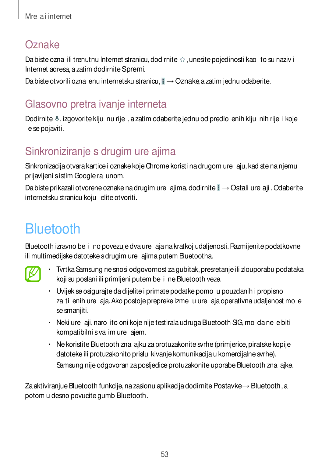 Samsung GT-P5220ZWACRO, GT-P5220ZWAVIP manual Bluetooth, Sinkroniziranje s drugim uređajima 