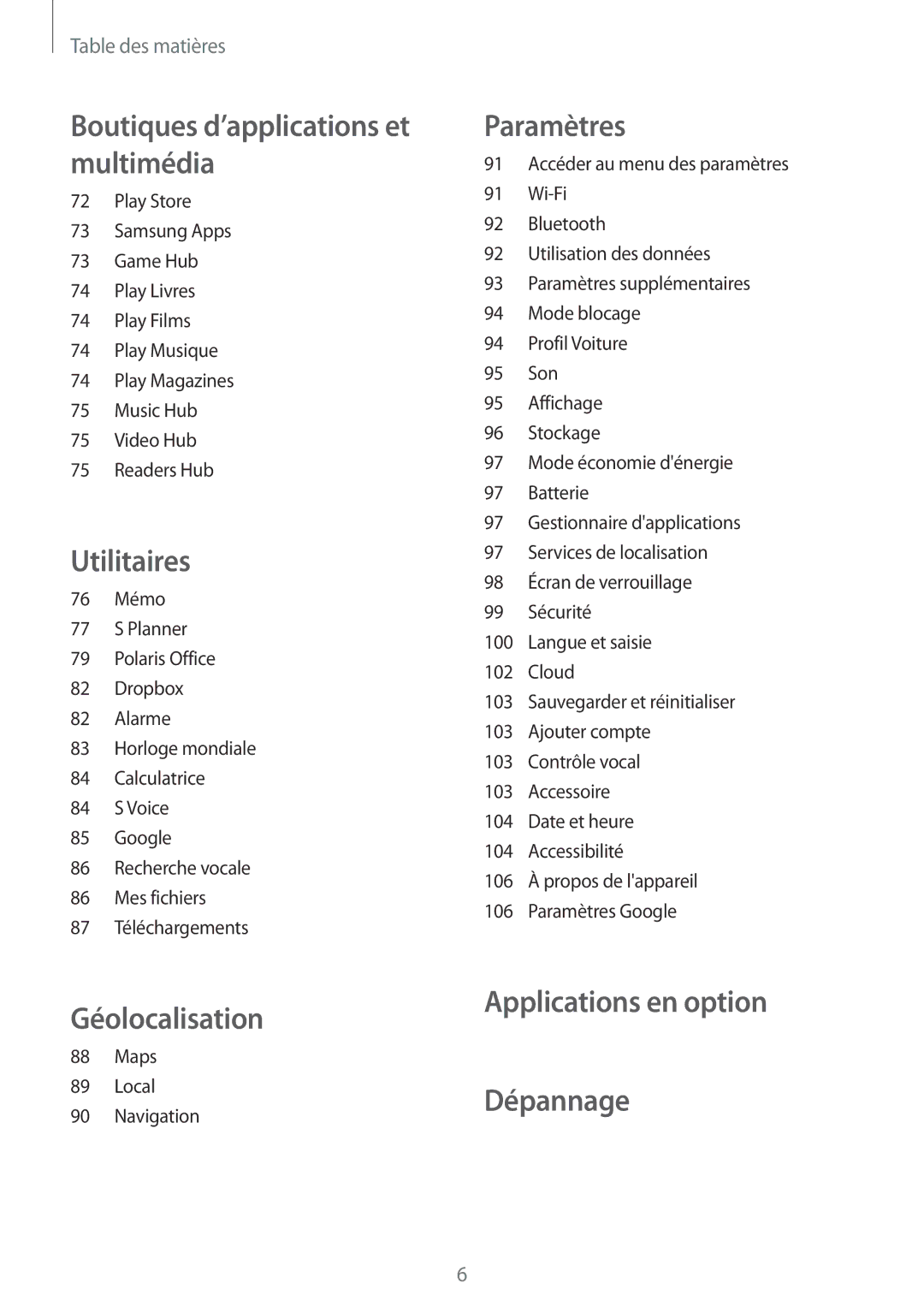 Samsung GT-P5220MKAXEF, GT-P5220ZWAXEF, GT-P5220ZWAFTM, GT-P5220ZWASFR manual Géolocalisation 