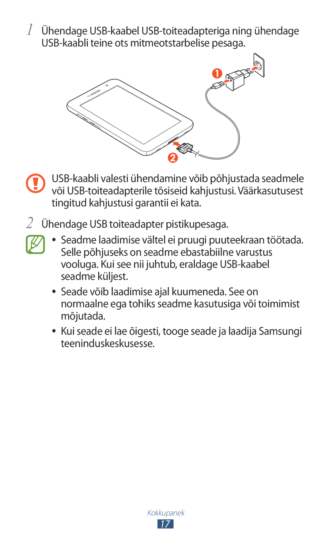 Samsung GT-P6200UWASEB, GT-P6200MAASEB manual Kokkupanek 