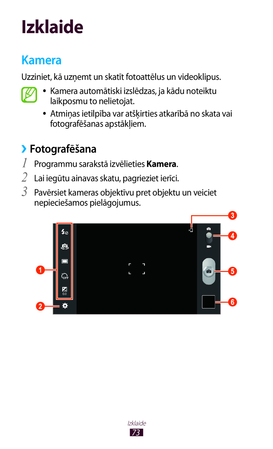 Samsung GT-P6200UWASEB, GT-P6200MAASEB manual Kamera, ››Fotografēšana 