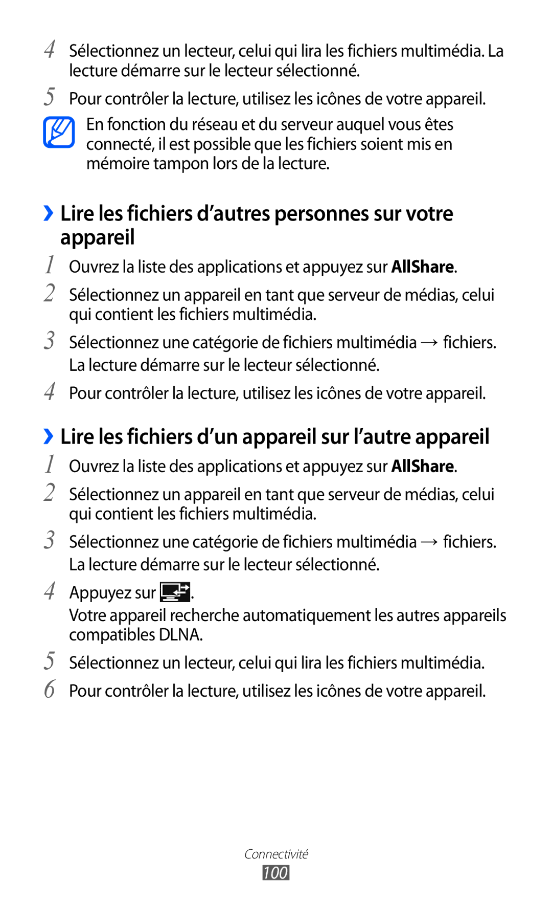 Samsung GT-P6200UWAXEF, GT-P6200ZWAFTM, GT-P6200MAAXEF manual ››Lire les fichiers d’autres personnes sur votre appareil, 100 