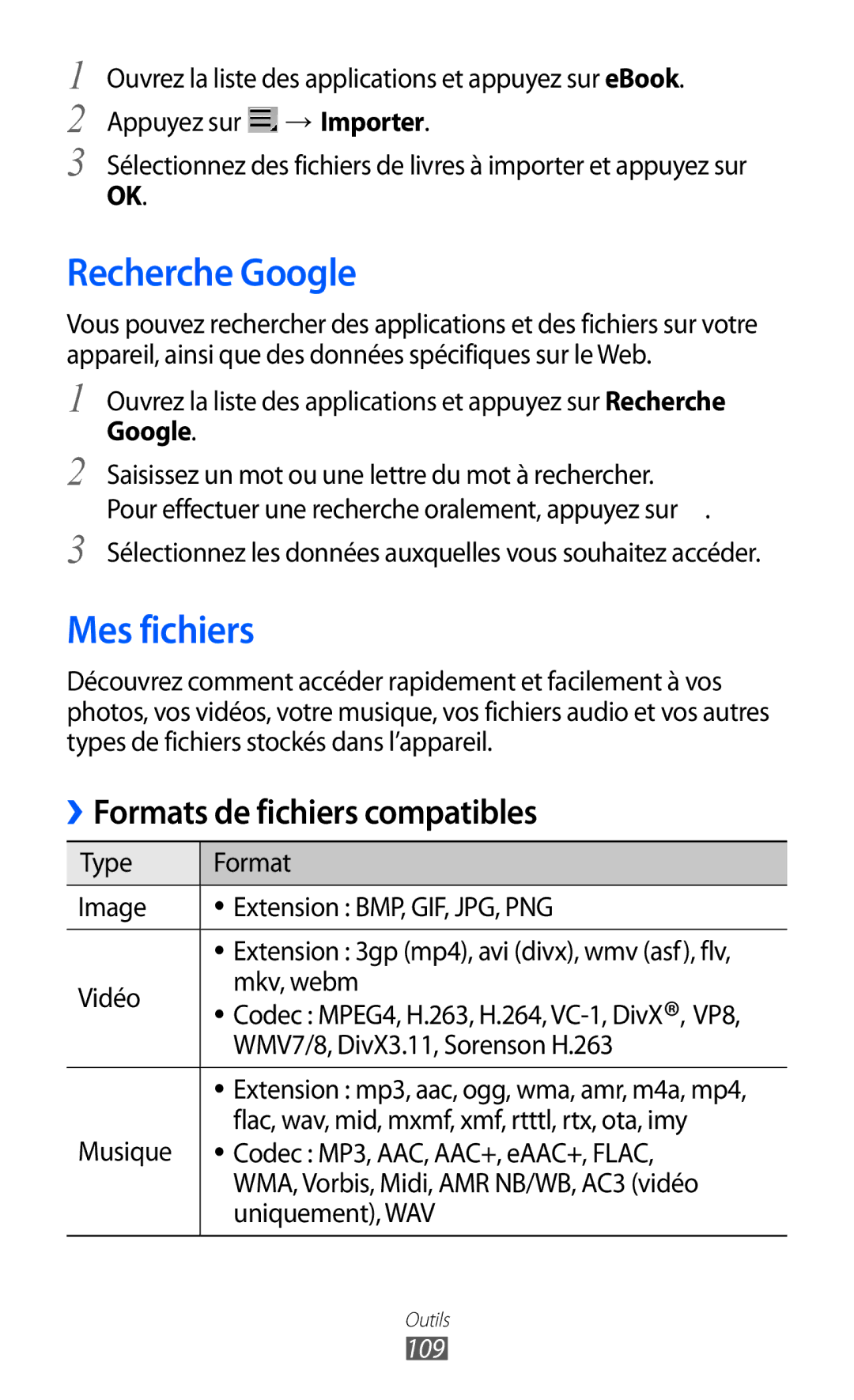 Samsung GT-P6200UWAXEF, GT-P6200ZWAFTM, GT-P6200MAAXEF, GT-P6200UWASFR, GT-P6200UWAFTM Recherche Google, Mes fichiers, 109 