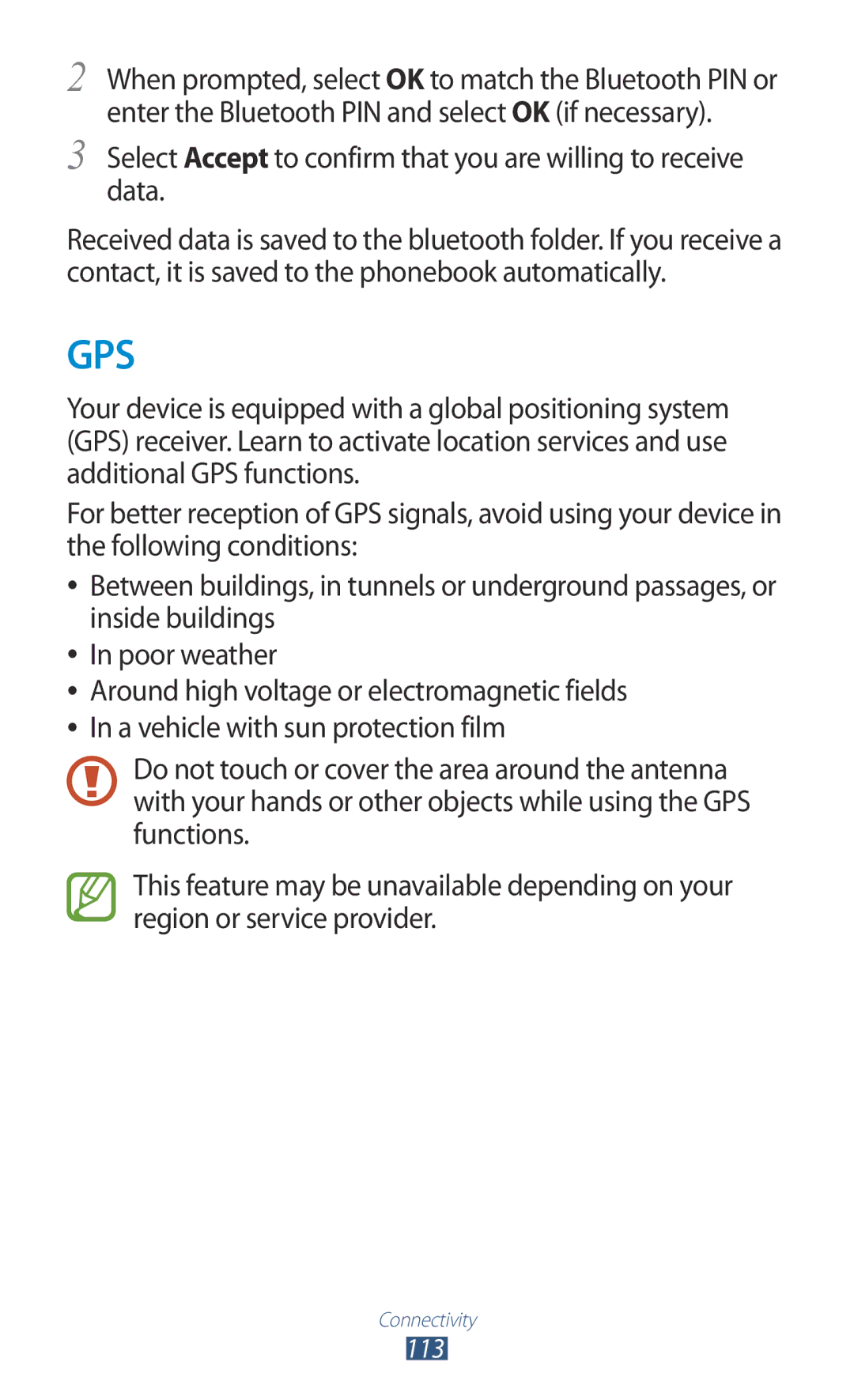 Samsung GT-P6201UWADBT, GT-P6201MAADBT manual Gps 