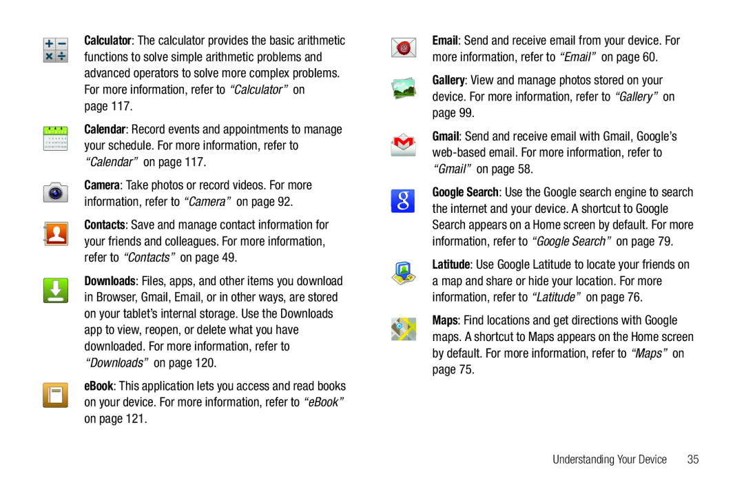 Samsung GT-P6210 user manual Understanding Your Device 