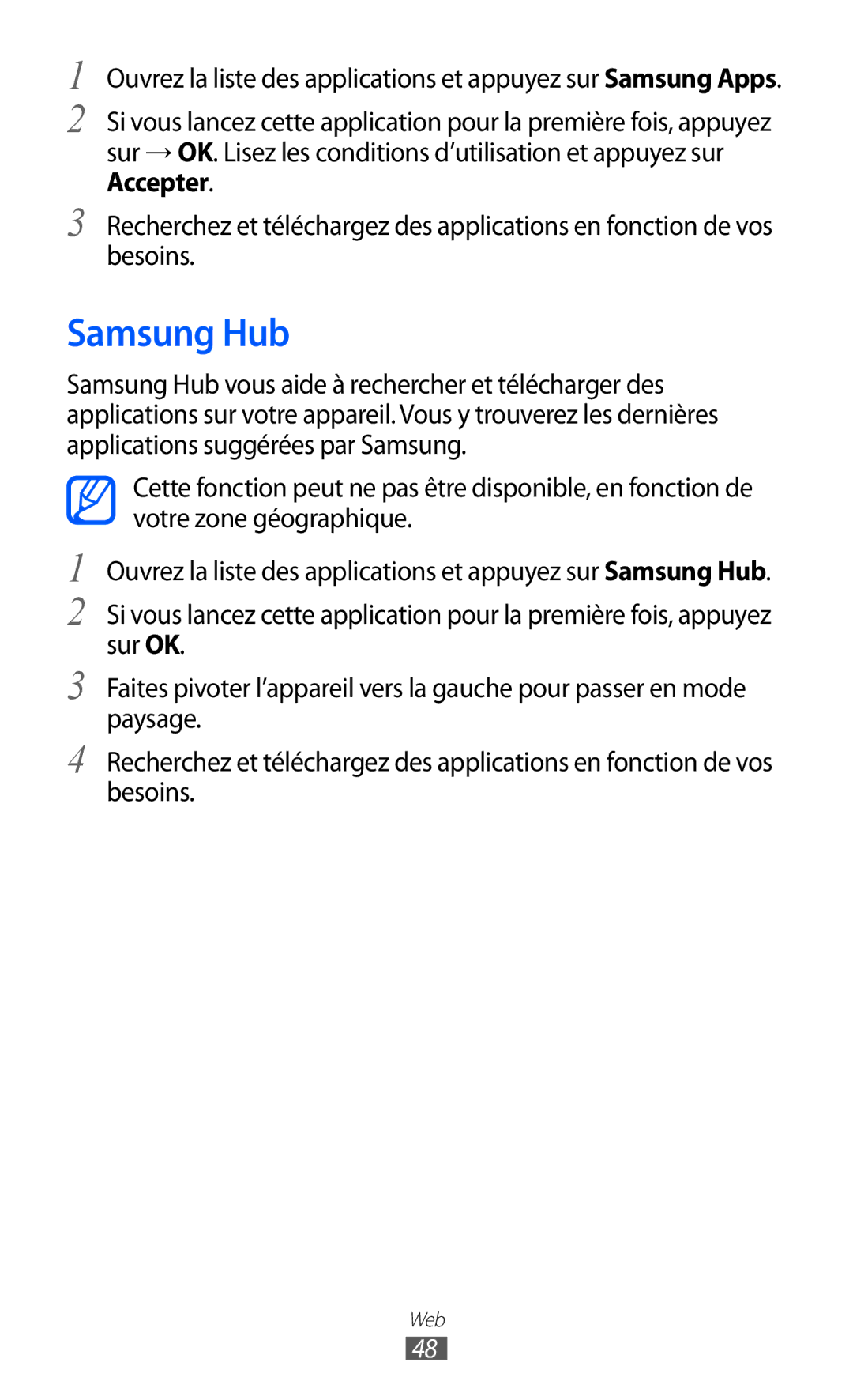 Samsung GT-P6210UWABGL manual Samsung Hub 