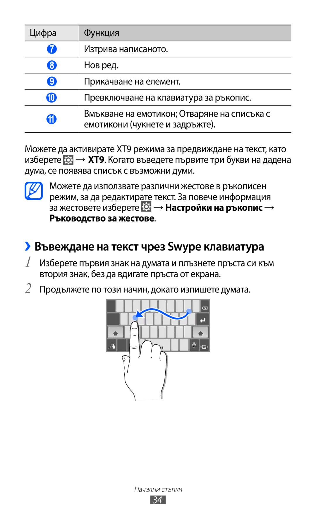 Samsung GT-P6210UWABGL manual ››Въвеждане на текст чрез Swype клавиатура, Продължете по този начин, докато изпишете думата 