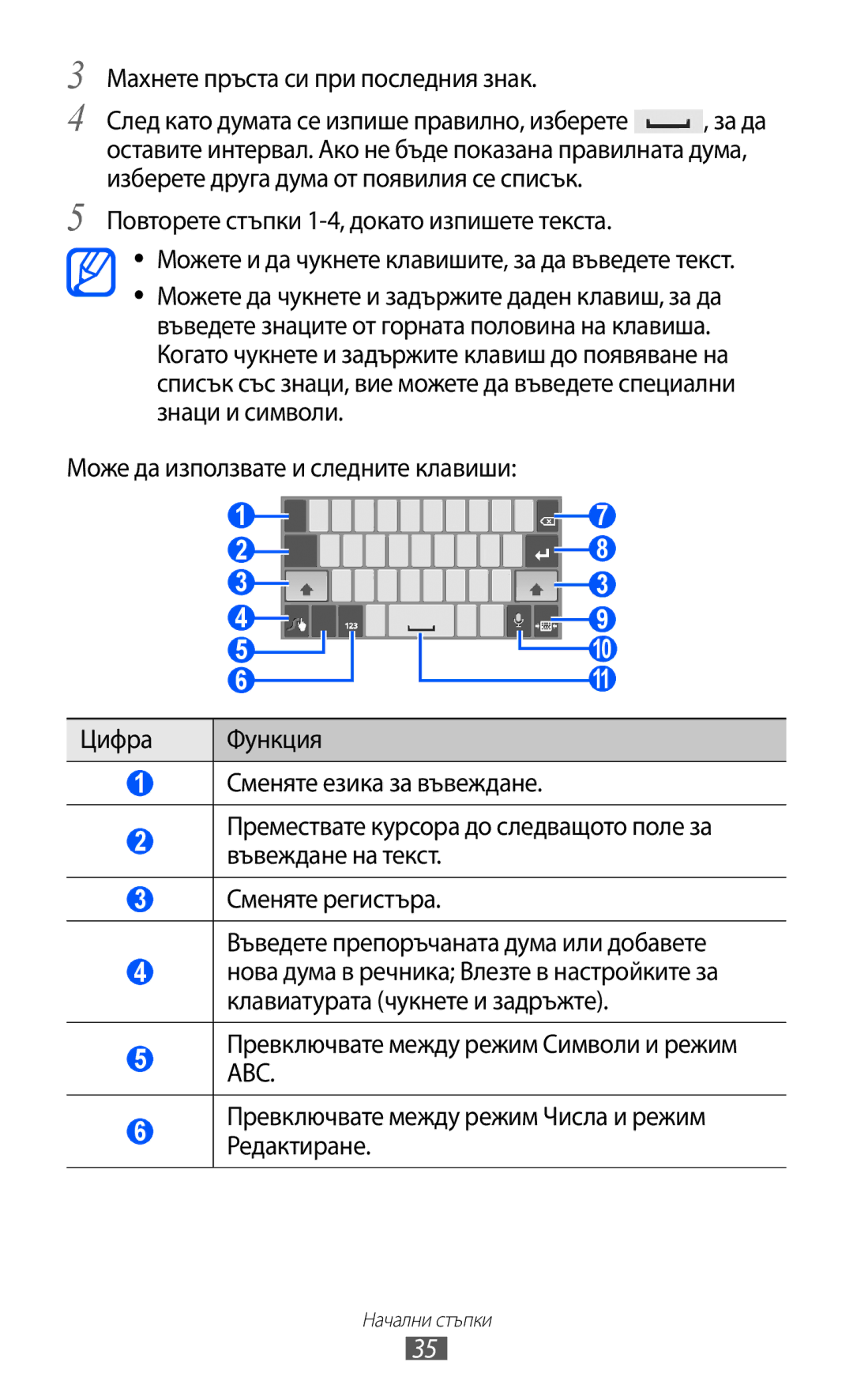 Samsung GT-P6210UWABGL manual Махнете пръста си при последния знак 