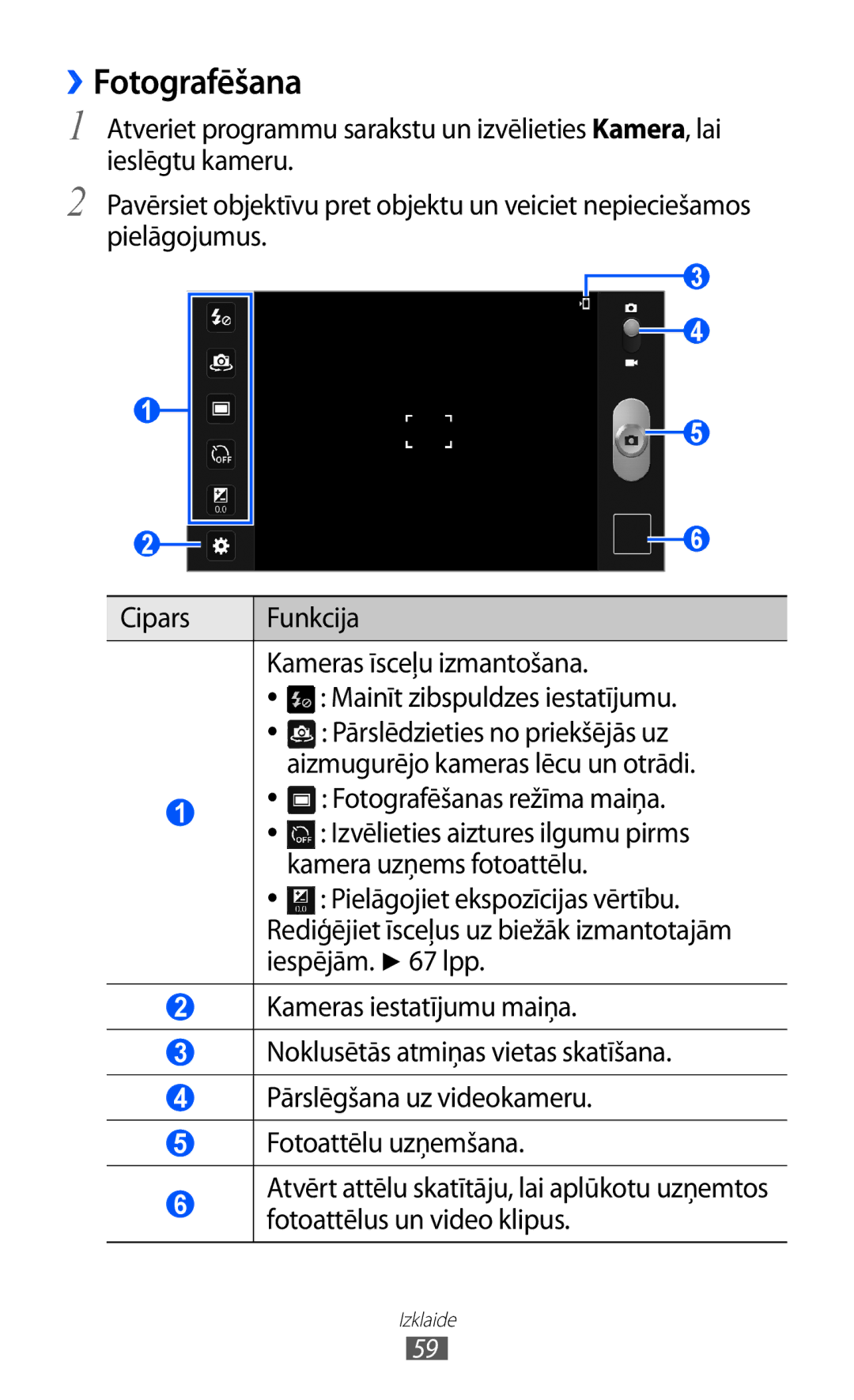 Samsung GT-P6210UWASEB manual ››Fotografēšana, Iespējām lpp 